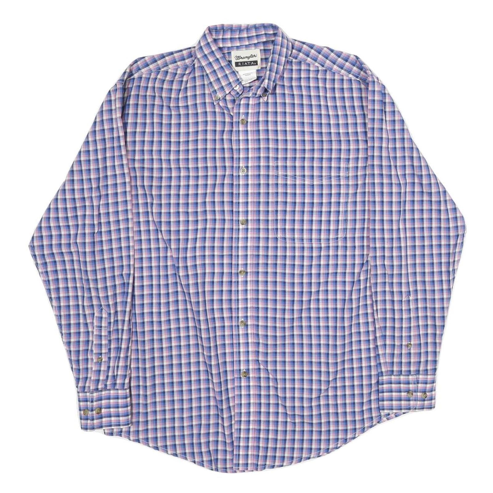 Buy WRANGLER Mens Blue & Pink Check Shirt M Button-Down Collar Casual Cotton Refurbished - $33.79 WRANGLER Mens Blue & Pink Check Shirt M Button-Down Collar Casual Cotton Refurbished - N/A refurbished available on Cerqular
