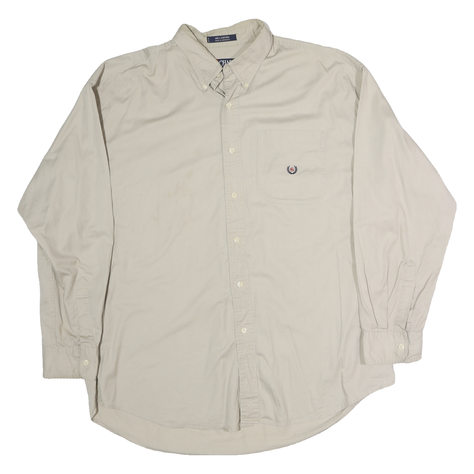 CHAPS RALPH LAUREN Mens Beige XL Cotton Button Down Shirt Classic Fit Refurbished - N/A refurbished available on Cerqular