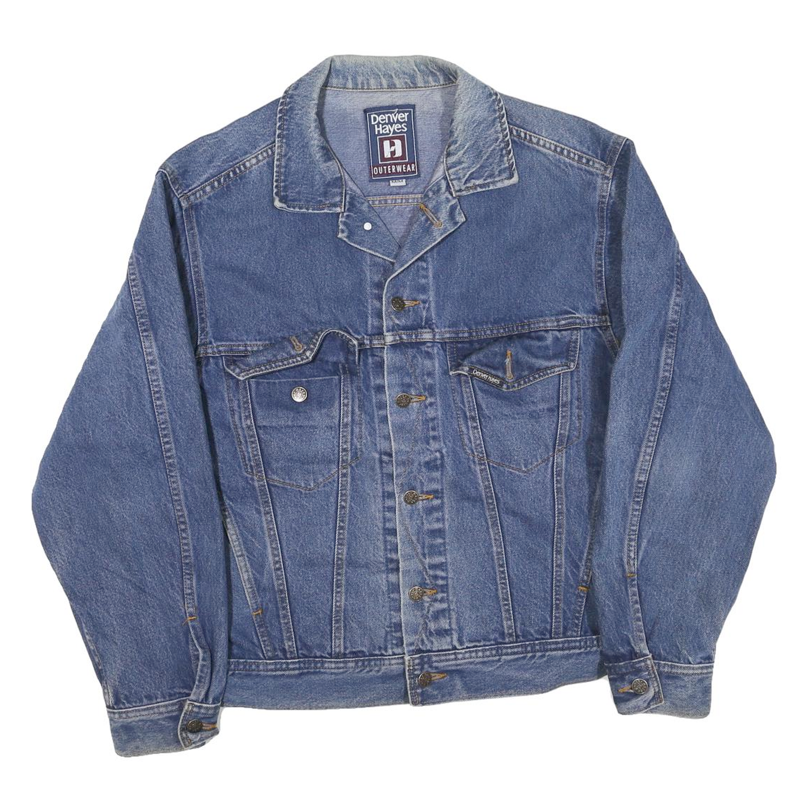 HAYES Mens Blue Denim Jacket M Cotton Blend Button Closure Classic Fit Refurbished - N/A refurbished available on Cerqular