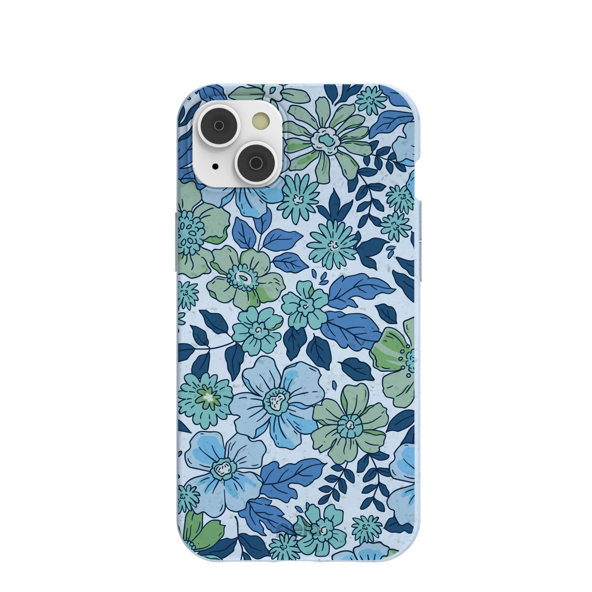 Powder Blue Liberty Florals iPhone 14 Plus Case Refurbished - Pela Case refurbished available on Cerqular