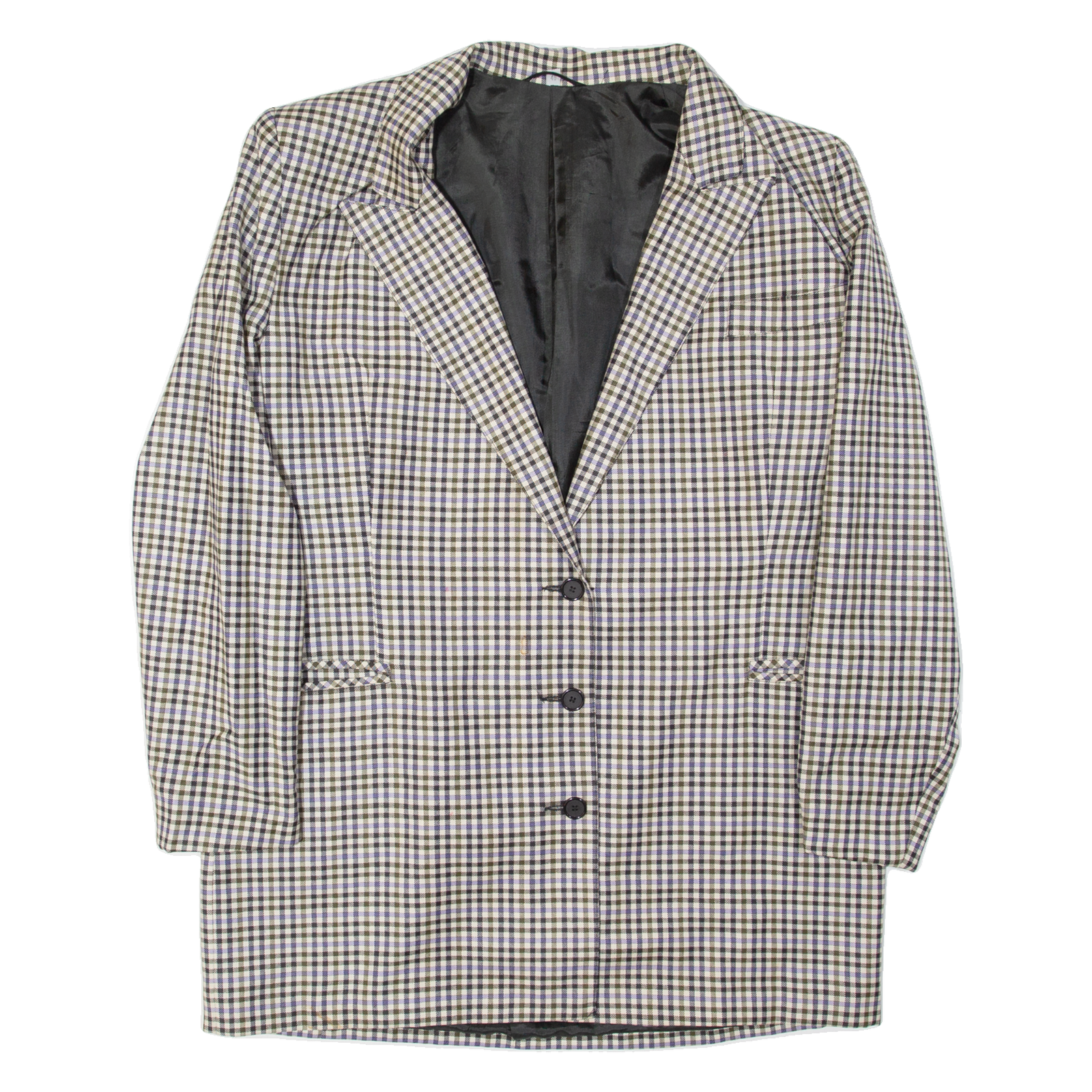 Oversized Womens Blazer Jacket White Wool 90s Check M Refurbished - N/A refurbished available on Cerqular