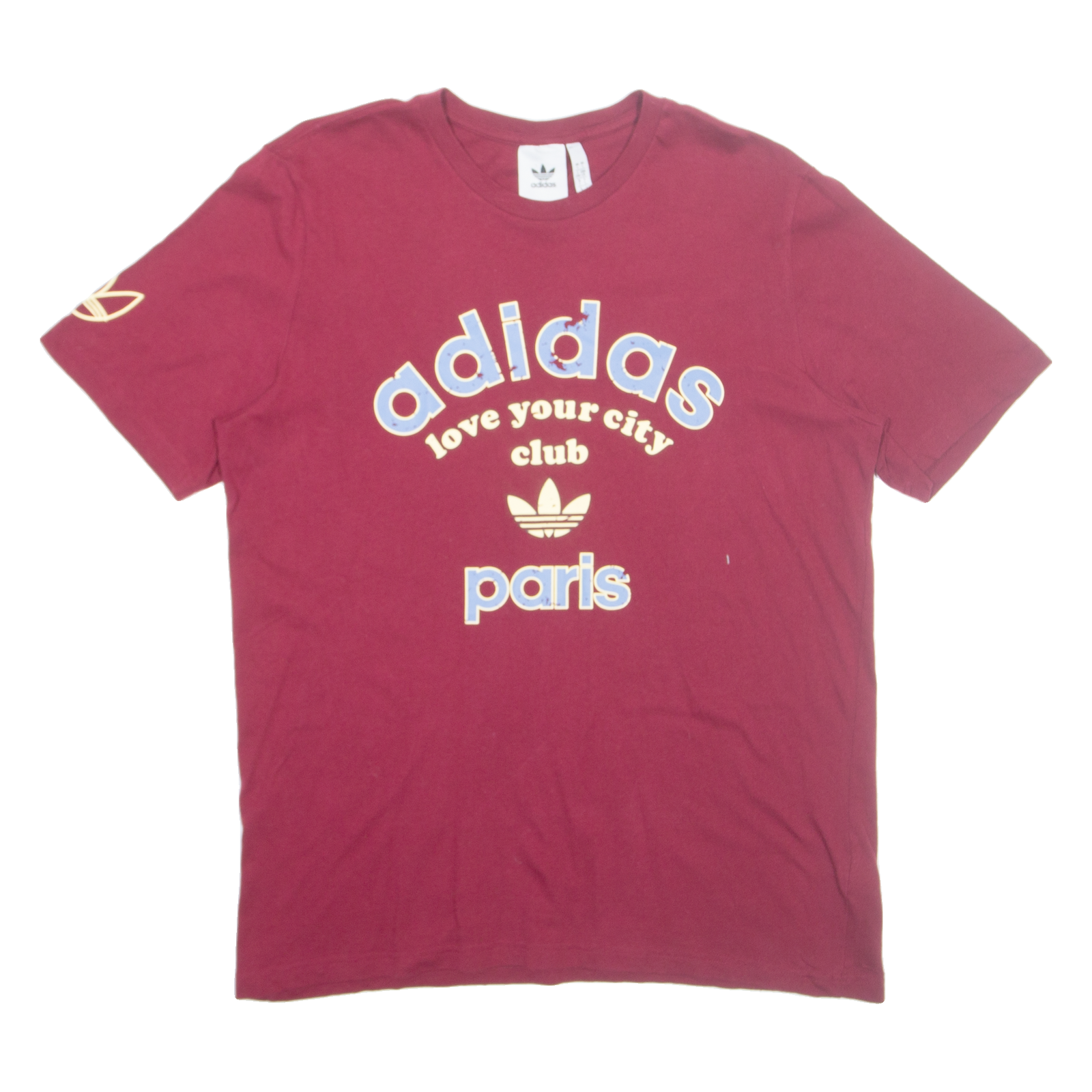 ADIDAS Paris Mens T-Shirt Maroon L Refurbished - N/A refurbished available on Cerqular