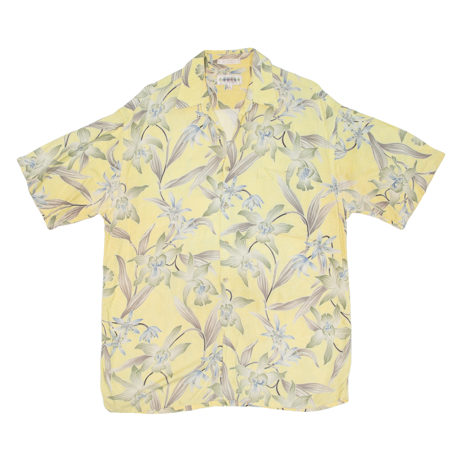 CAMPIA Mens Hawaiian Shirt Yellow Floral L Refurbished - N/A refurbished available on Cerqular