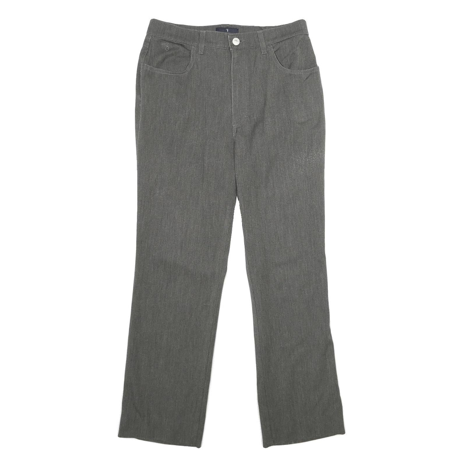 TRUSSARDI Womens Grey Polyester Blend Regular Fit Straight Leg Trousers W28 L27 Refurbished - N/A refurbished available on Cerqular