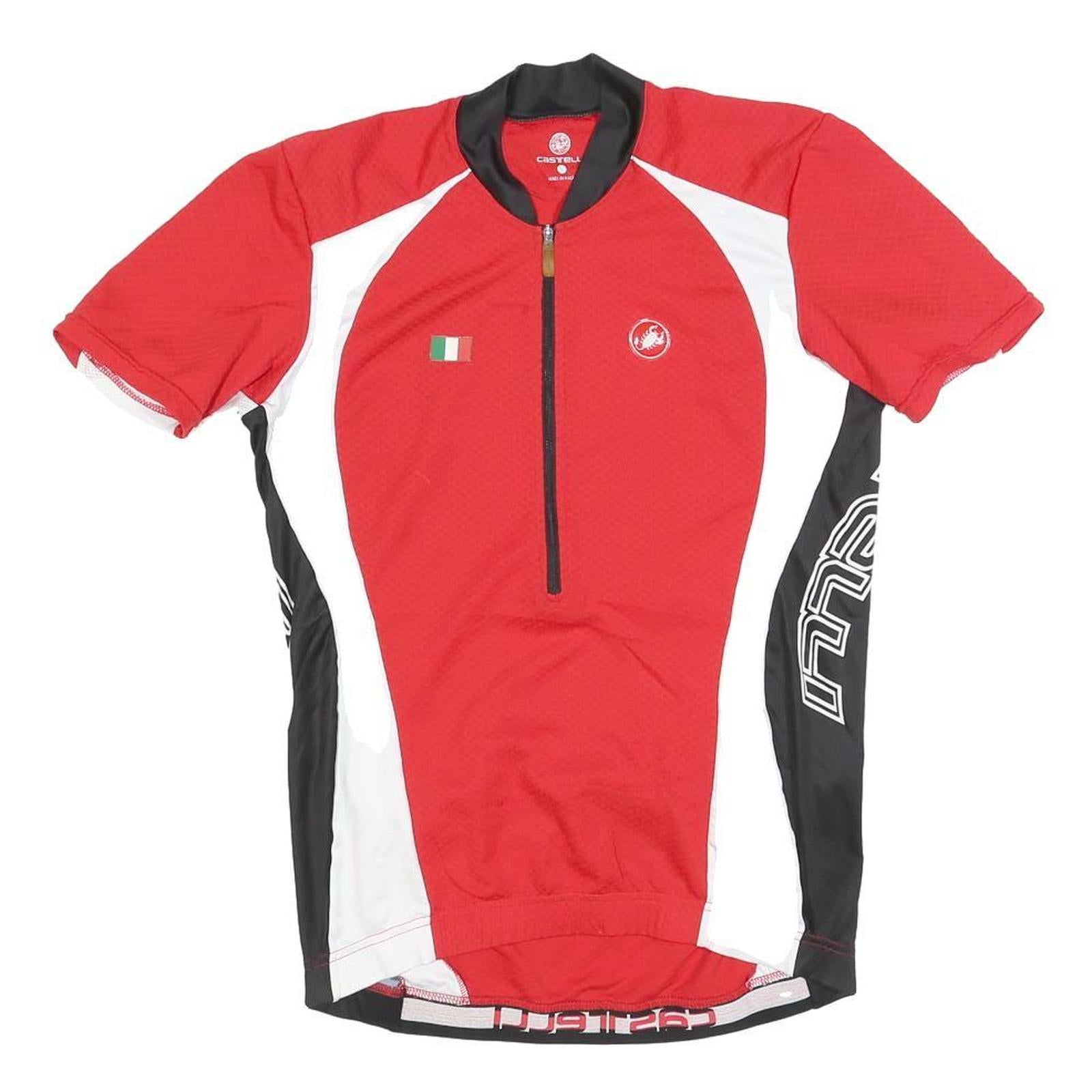 CASTELLI Mens Red & Black Cycling Jersey M Short Sleeve Crew Neck Lightweight Refurbished - N/A refurbished available on Cerqular
