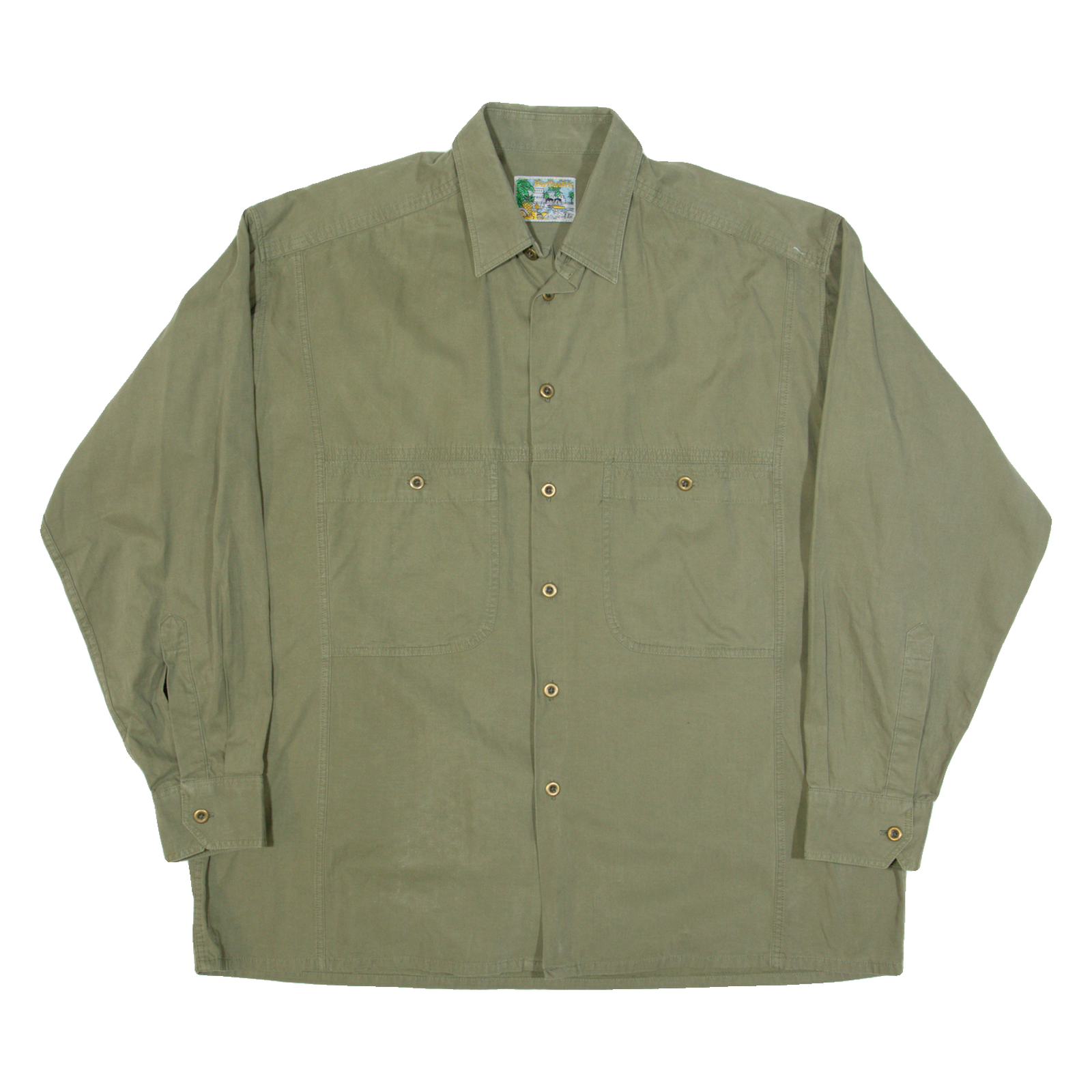 BARBADOS Mens Plain Shirt Green Long Sleeve XL Refurbished - N/A refurbished available on Cerqular