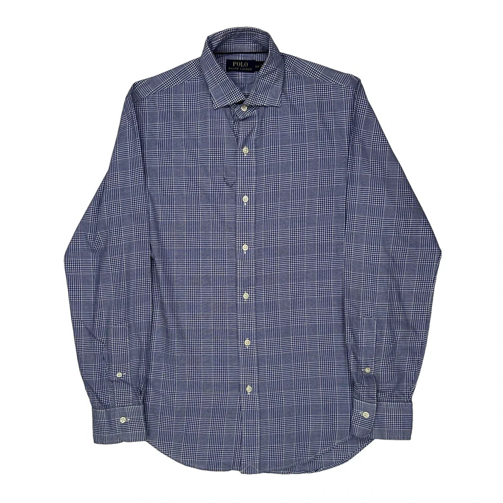 Polo By Ralph Lauren Checked Shirt - Small Blue Cotton Refurbished - Thrifted (note: this is a term often used to describe second- refurbished available on Cerqular