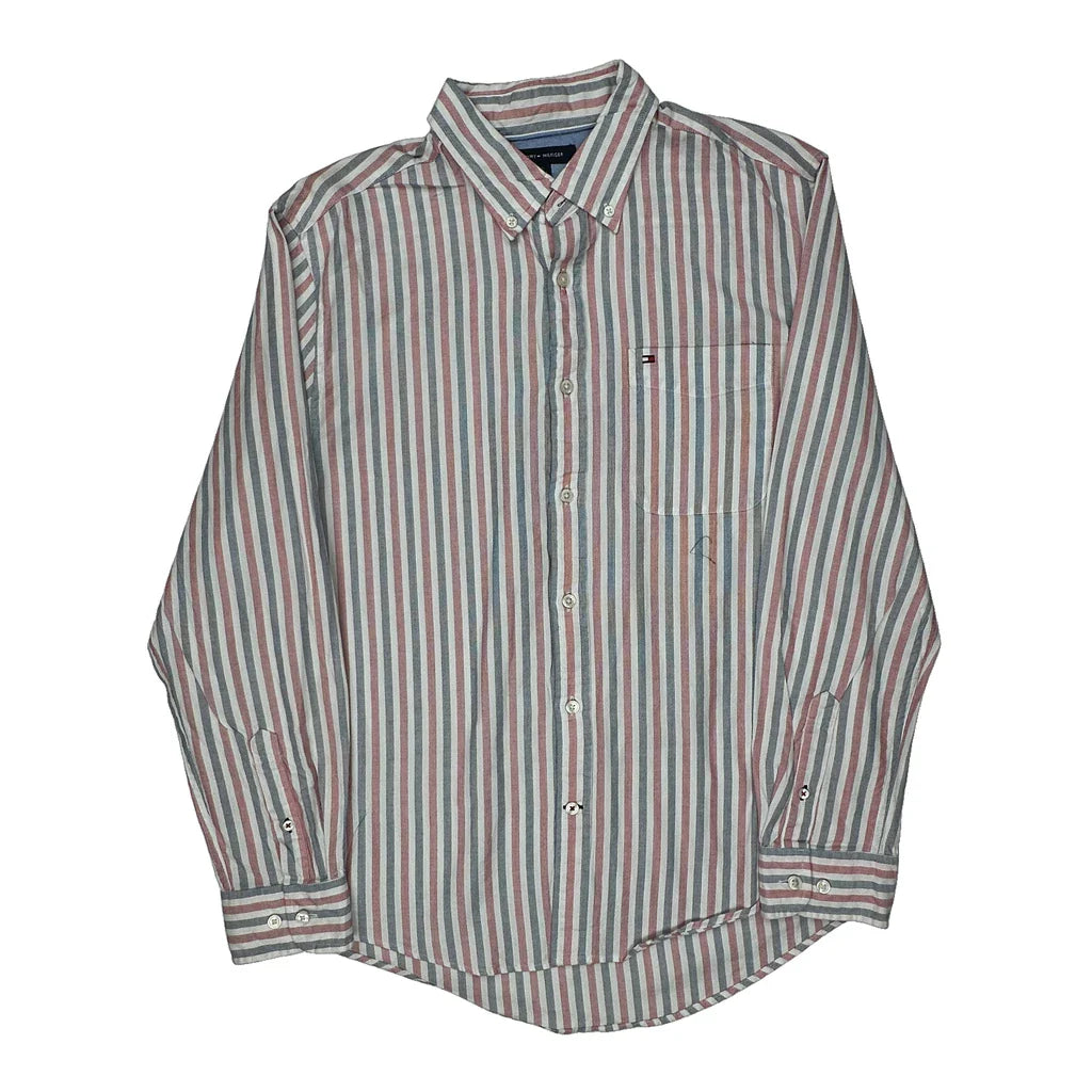 Tommy Hilfiger Striped Shirt - Large Multicoloured Cotton Refurbished - Thrifted (note: this is a term often used to describe second- refurbished available on Cerqular