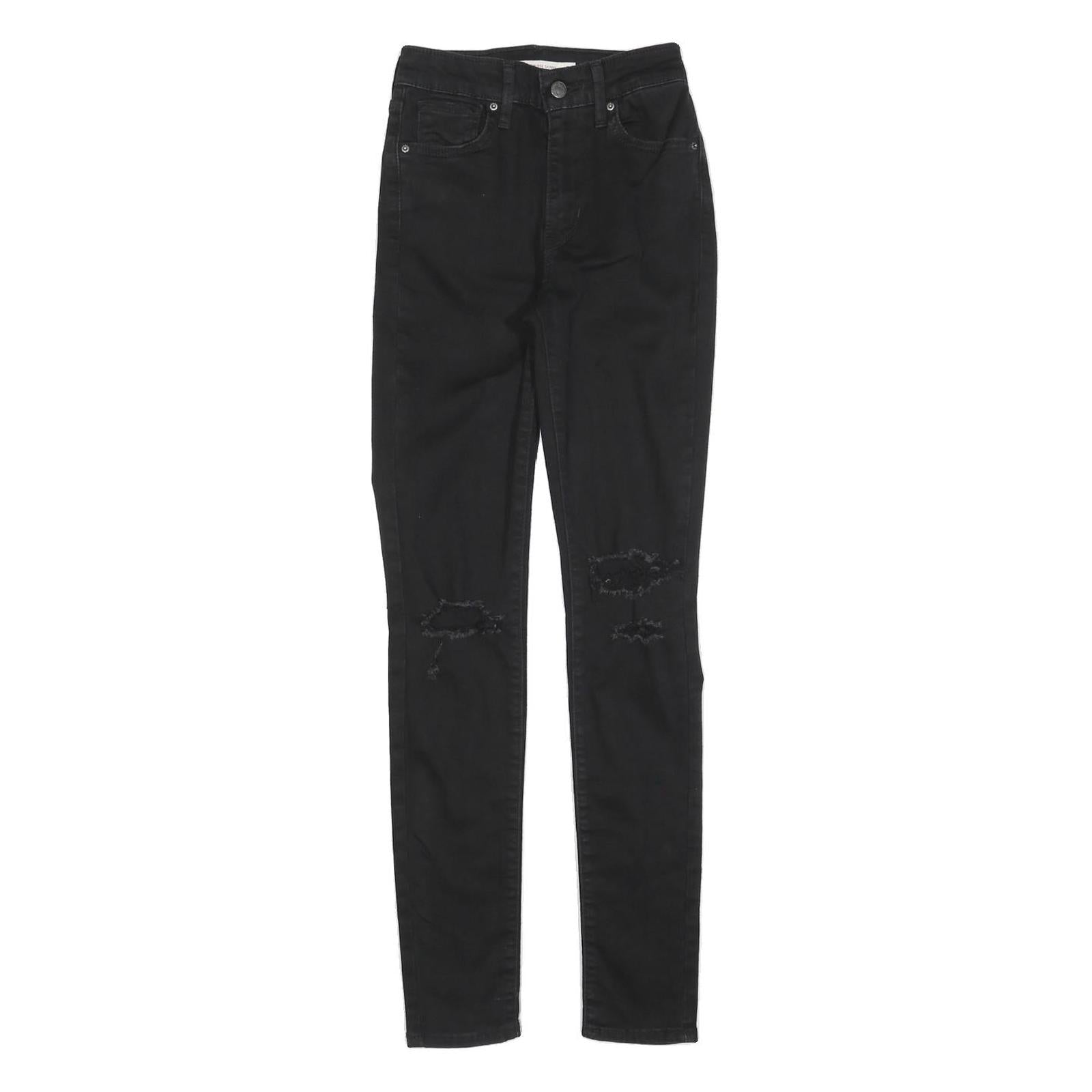 LEVI'S 721 Womens Jeans Black Slim Skinny Denim W24 L30 Distressed Ripped Refurbished - N/A refurbished available on Cerqular