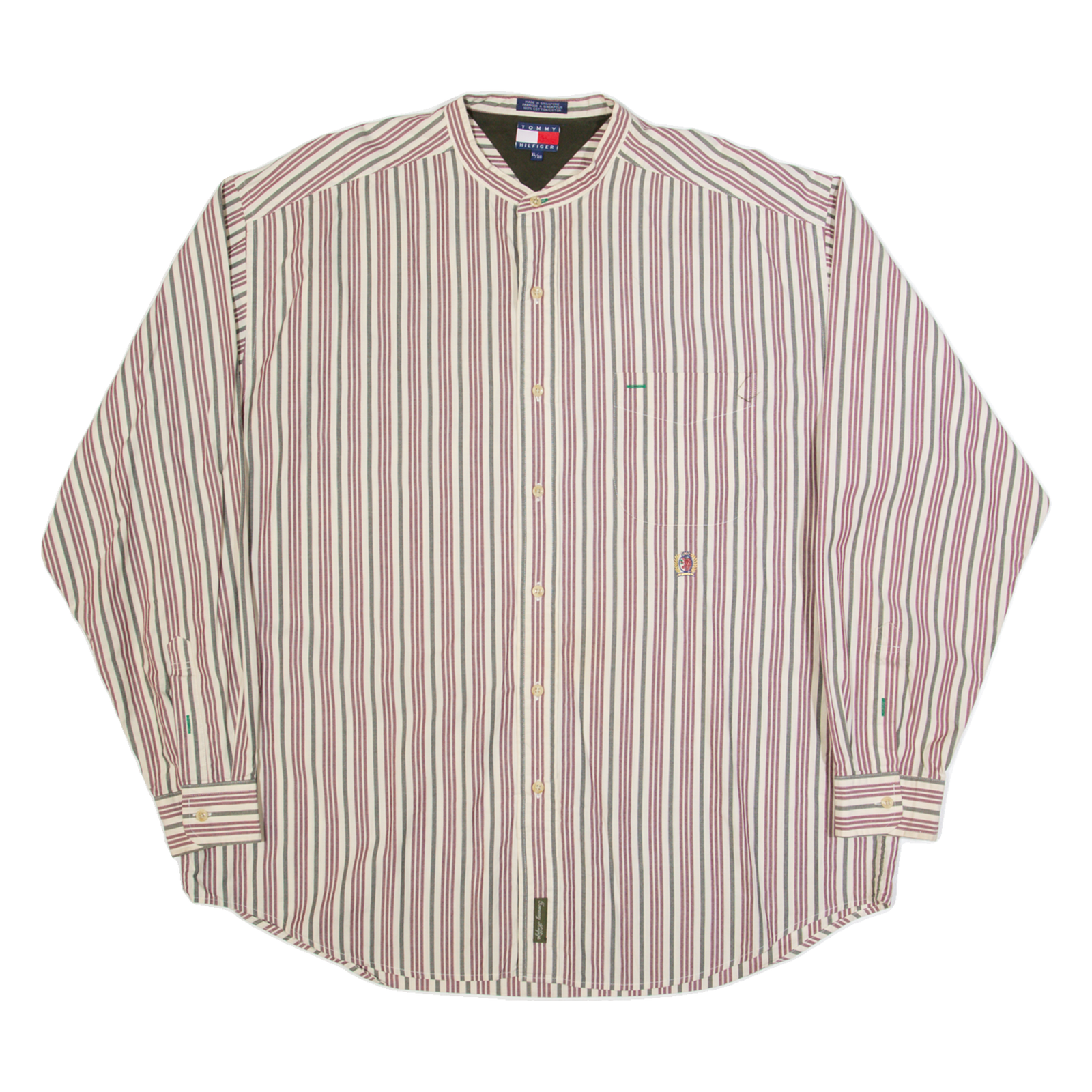 TOMMY HILFIGER Mens Shirt Cream Striped Long Sleeve XL Refurbished - N/A refurbished available on Cerqular