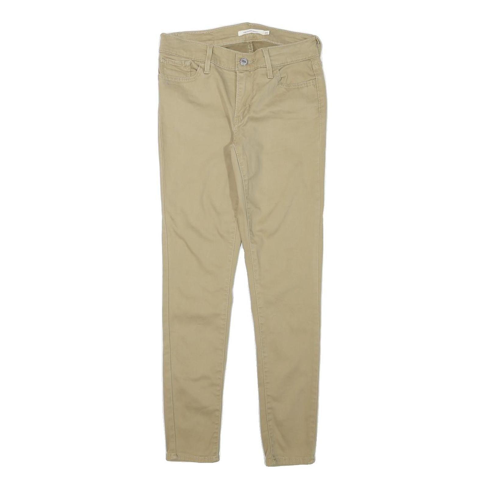 LEVI'S Womens Cotton Blend Beige Slim Skinny Trousers W26 L26 Stretch Casual Refurbished - N/A refurbished available on Cerqular