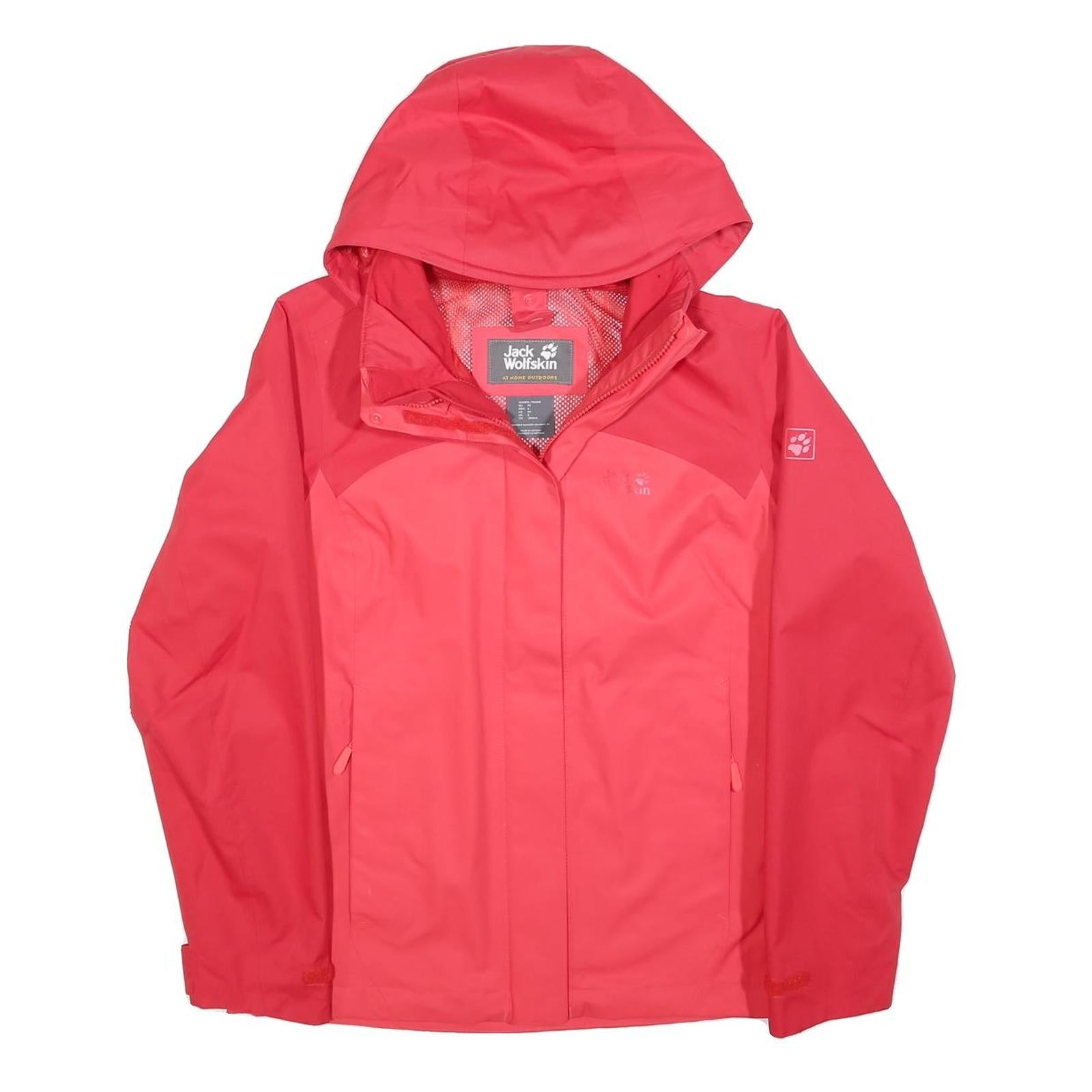 JACK WOLFSKIN Womens Red & Rose Outdoor Jacket UK 6 Polyester Zip Hooded Refurbished - N/A refurbished available on Cerqular