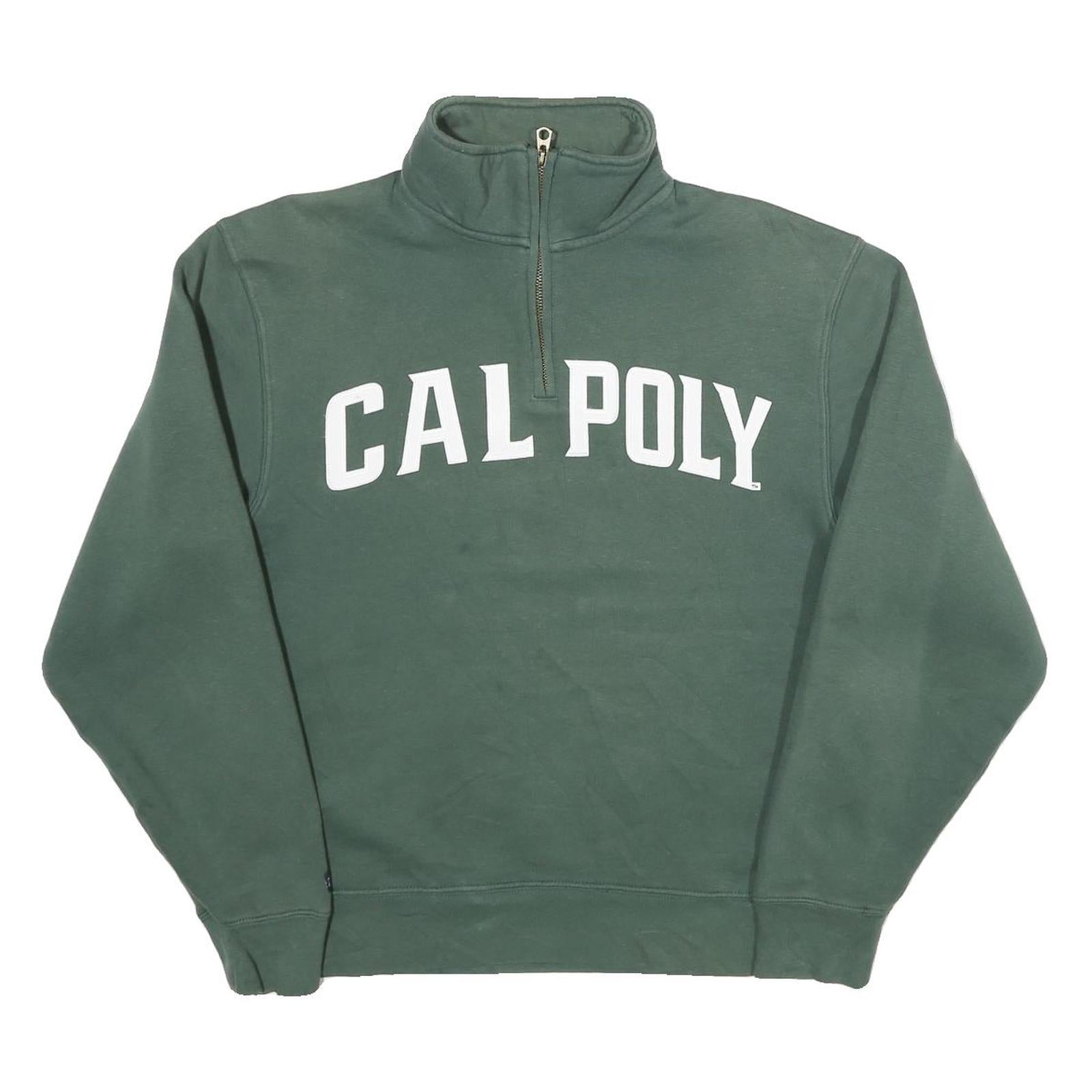 JANSPORT Mens Green Cal Poly 1/4 Zip S Sweatshirt Cotton Blend Pullover Refurbished - N/A refurbished available on Cerqular
