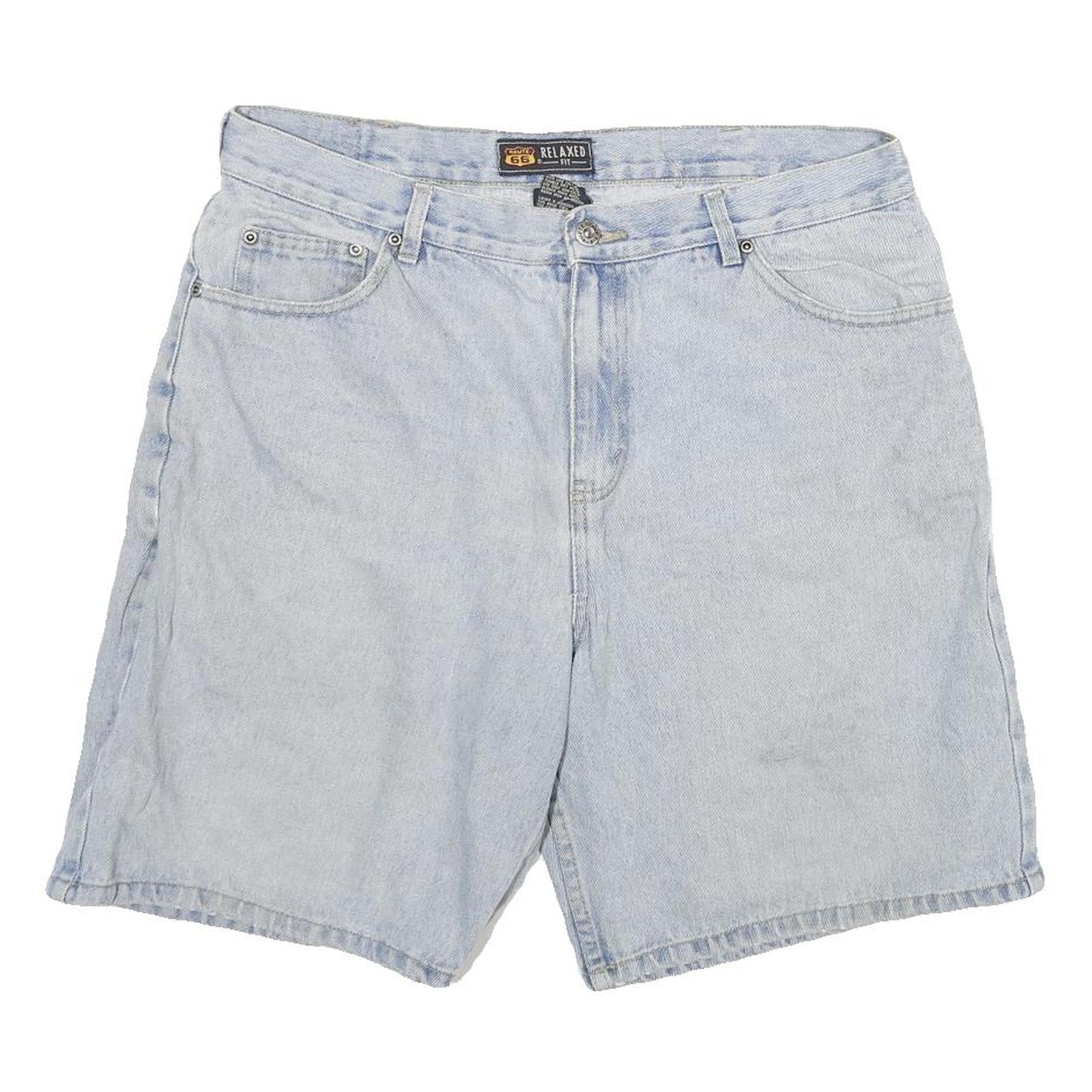 ROUTE 66 Mens Denim Blue Shorts Relaxed XL W34 Casual Cotton Blend Refurbished - N/A refurbished available on Cerqular