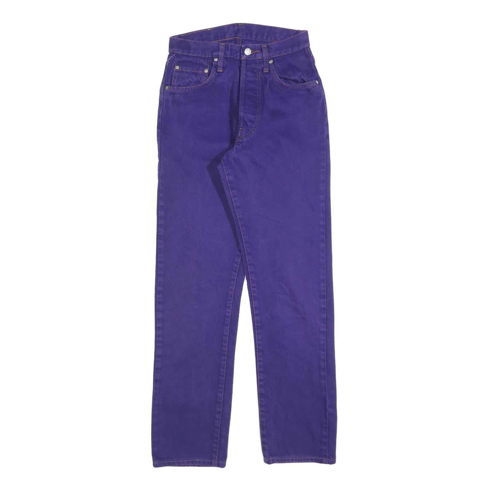 CIMARRON Womens Jeans Purple Regular Straight Denim W25 L28 Button Closure Refurbished - N/A refurbished available on Cerqular