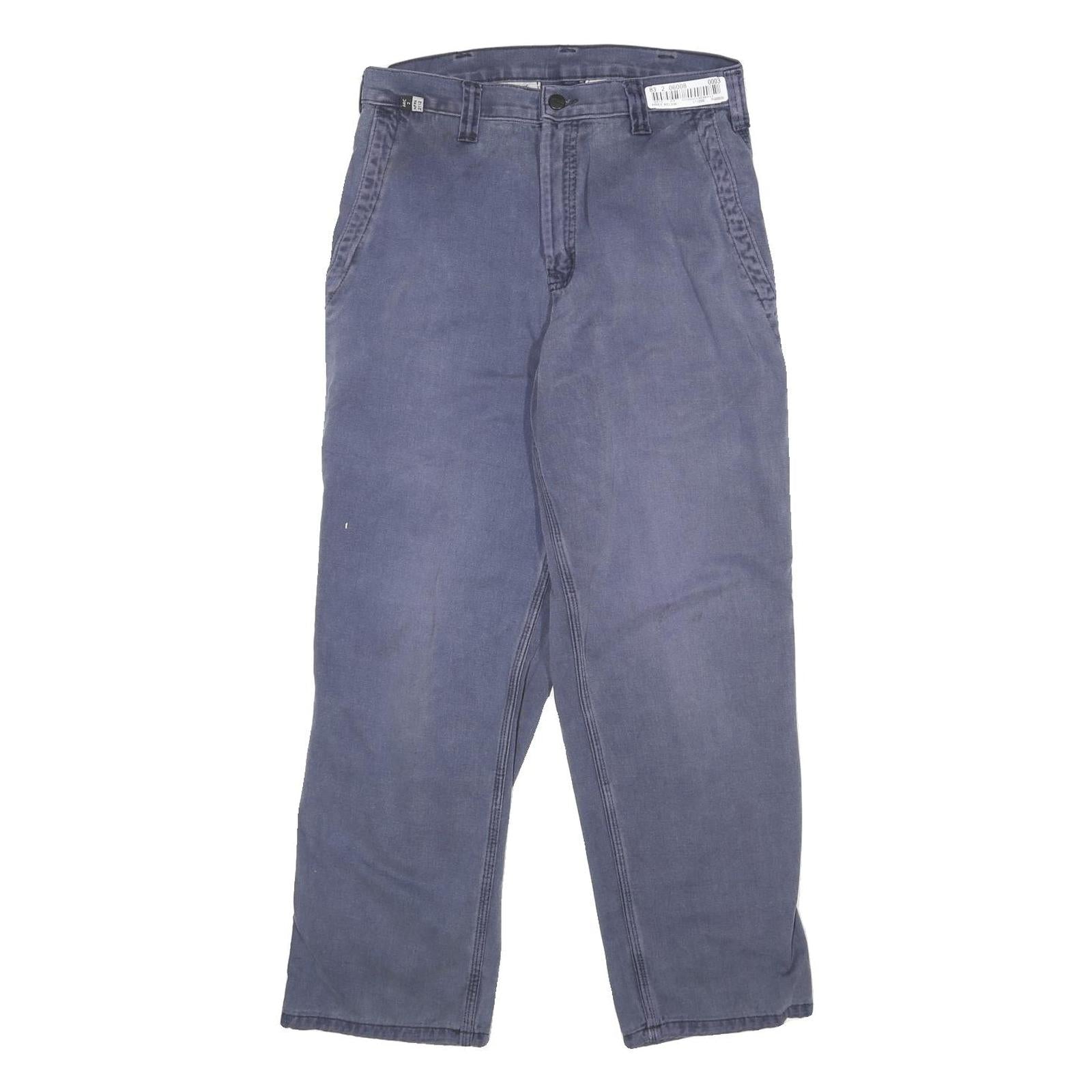 CARHARTT Mens Cotton Blend Blue Regular Fit Straight Leg Trousers W30 L30 Refurbished - N/A refurbished available on Cerqular