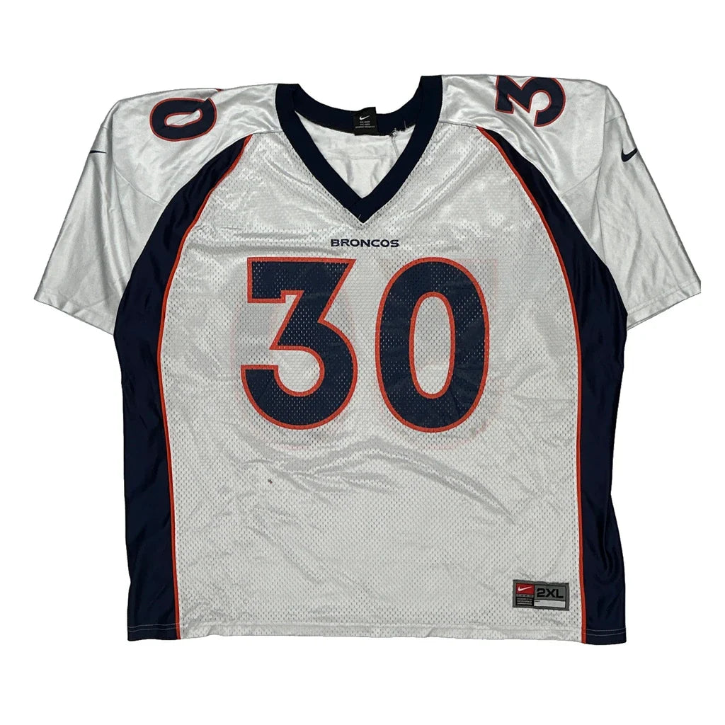 Broncos Nike Nfl Jersey - 2XL Blue Polyester Refurbished - Thrifted (note: this is a term often used to describe second- refurbished available on Cerqular