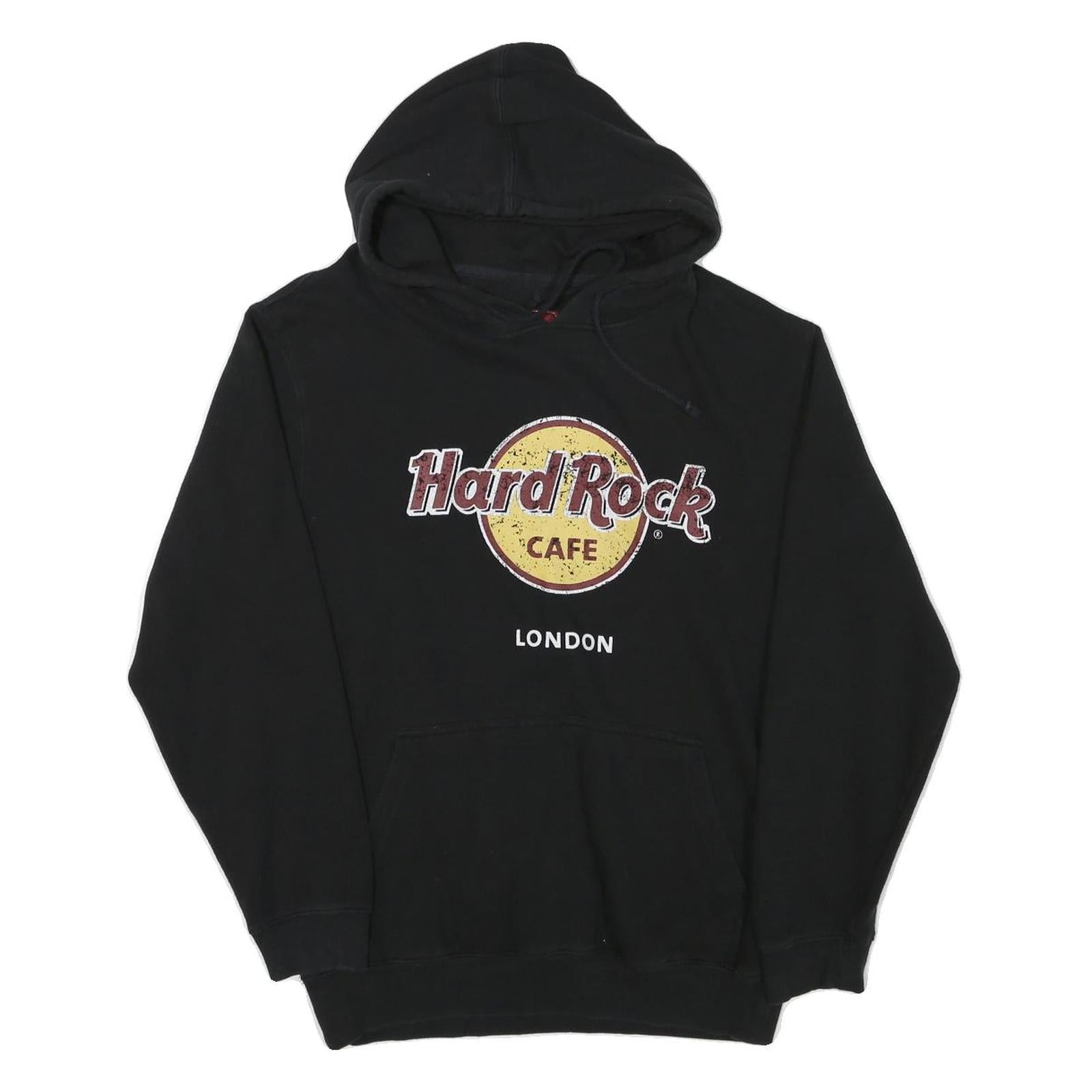 HARD ROCK CAFE Mens Black London Pullover Hoodie L Cotton Blend Casual Refurbished - N/A refurbished available on Cerqular