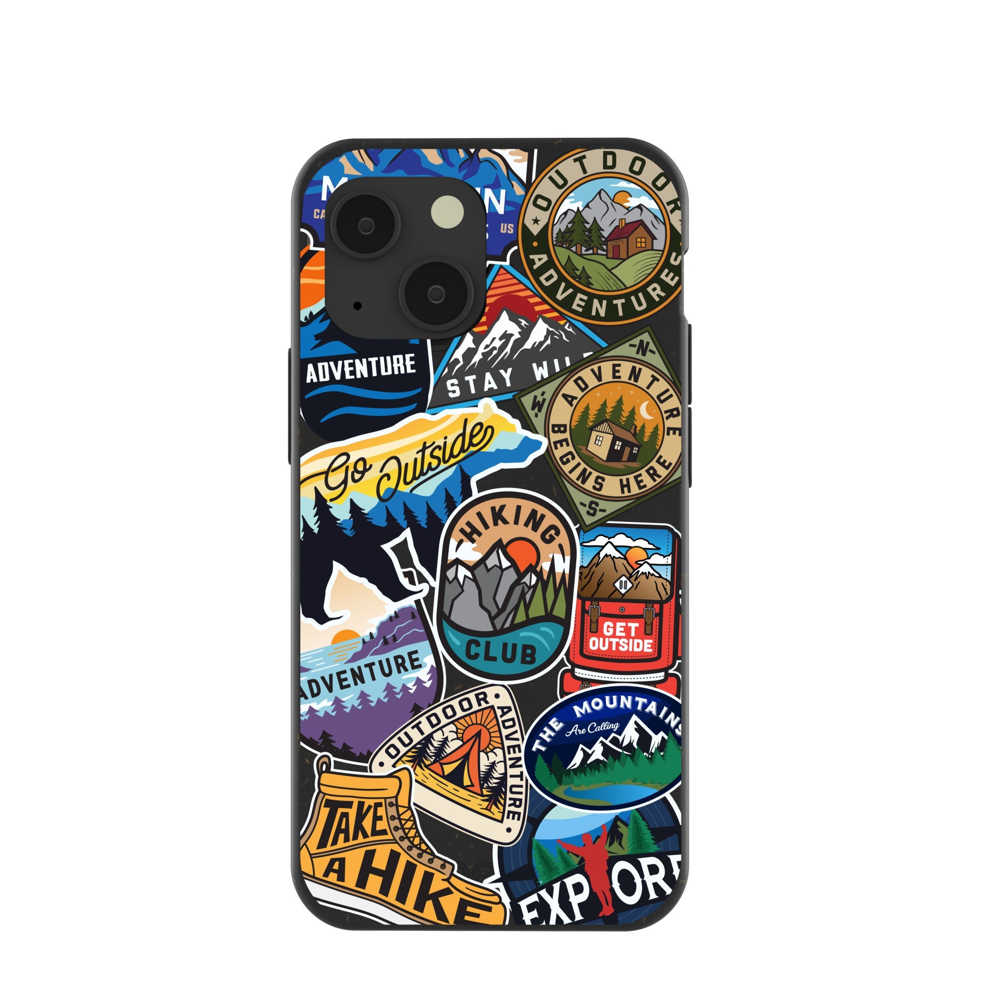 Buy Black Trail Stickers iPhone 13 Mini Case Refurbished - $65.00 Black Trail Stickers iPhone 13 Mini Case Refurbished - Pela Case refurbished available on Cerqular