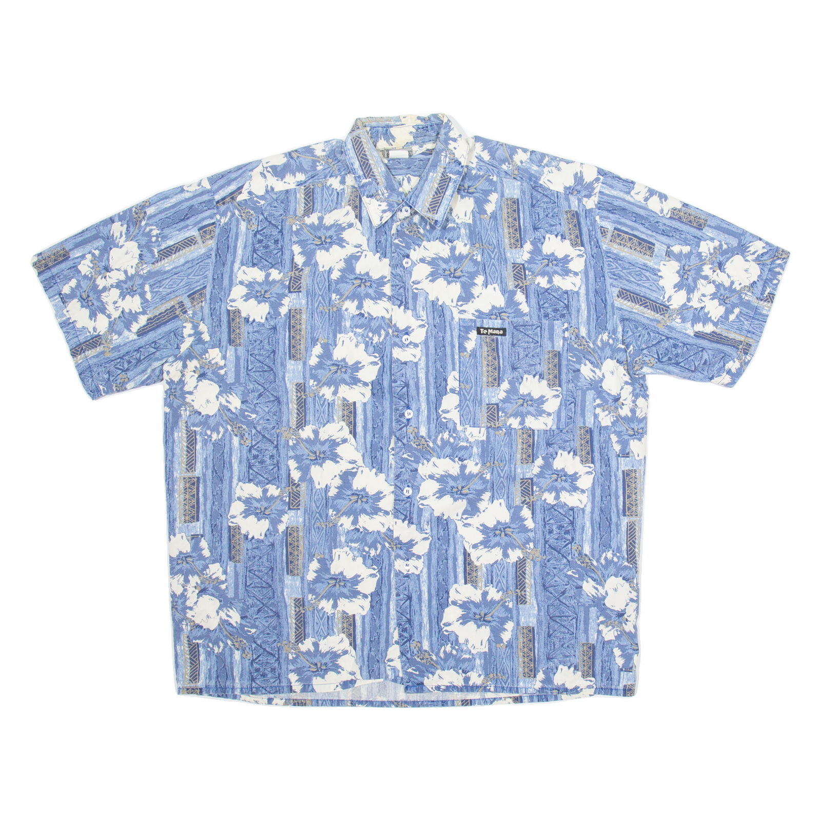 Buy TE MANA Mens Shirt Blue Crazy Pattern L Refurbished - $18.19 TE MANA Mens Shirt Blue Crazy Pattern L Refurbished - N/A refurbished available on Cerqular