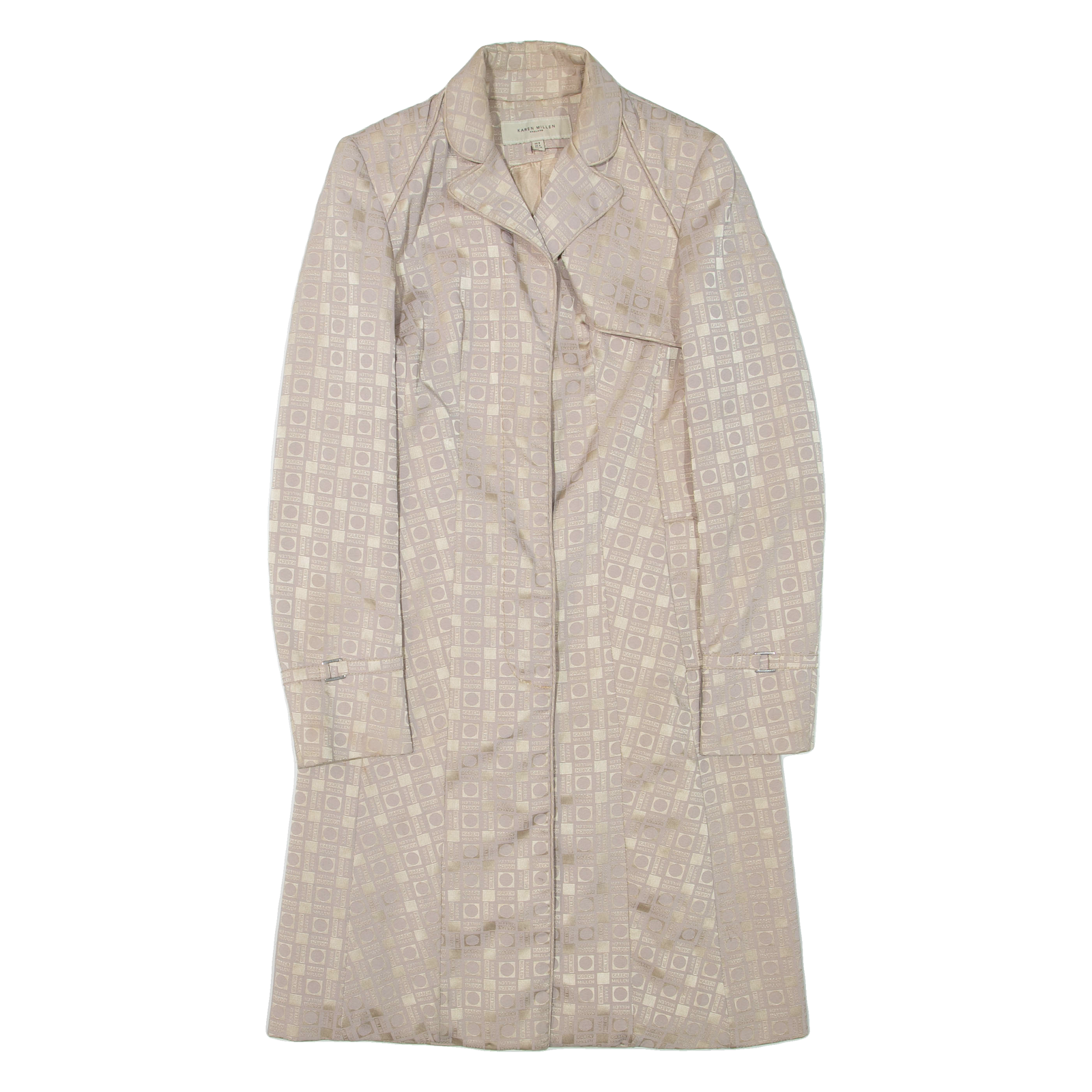 KAREN MILLEN Womens Jacket Beige Geometric UK 8 Refurbished - N/A refurbished available on Cerqular