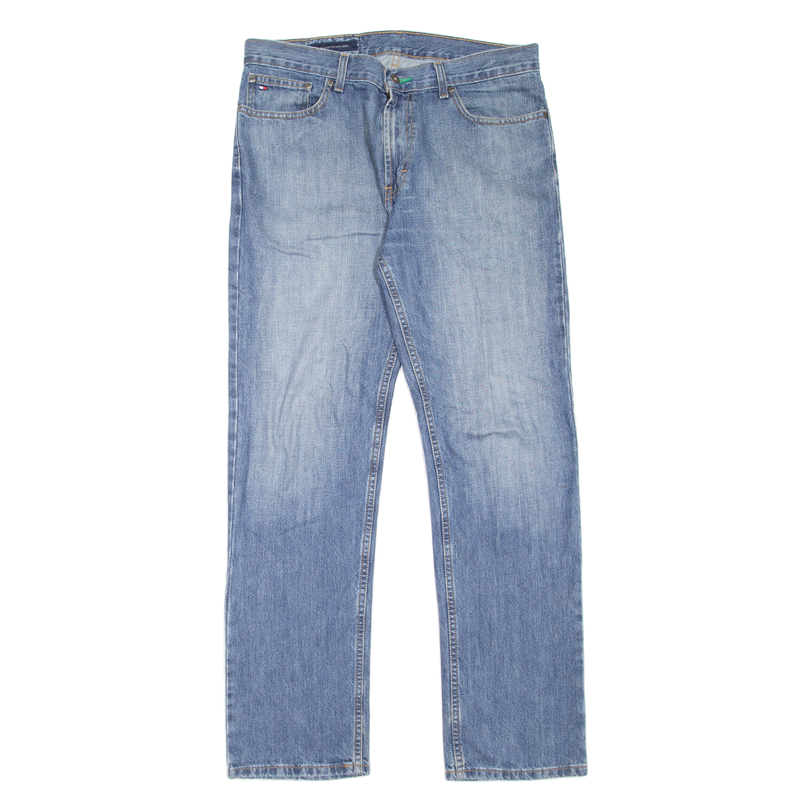 TOMMY HILFIGER Mens Jeans Blue Regular Straight Stone Wash W32 L32 Refurbished - N/A refurbished available on Cerqular
