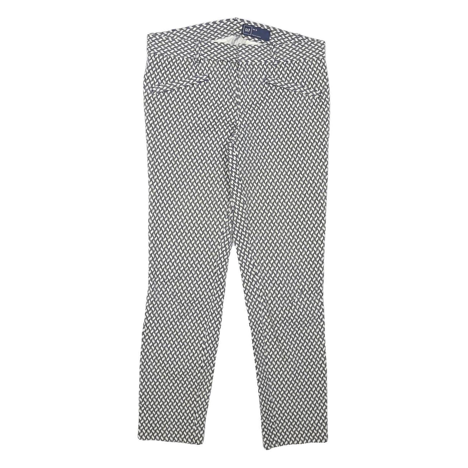 GAP Womens Cotton Blend Black & White Slim Straight Trousers W29 L26 Stylish Refurbished - N/A refurbished available on Cerqular