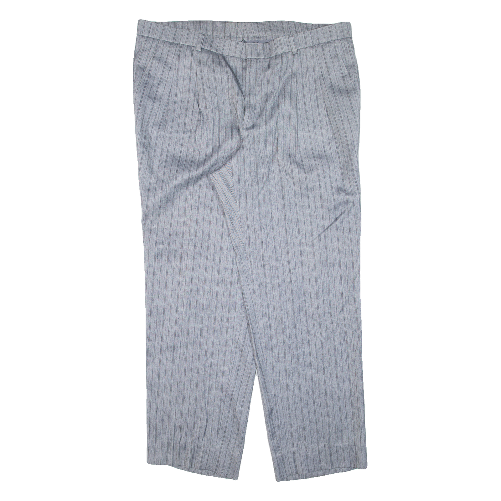 Pinstripe Mens Trousers Grey Regular Tapered W38 L28 Refurbished - N/A refurbished available on Cerqular
