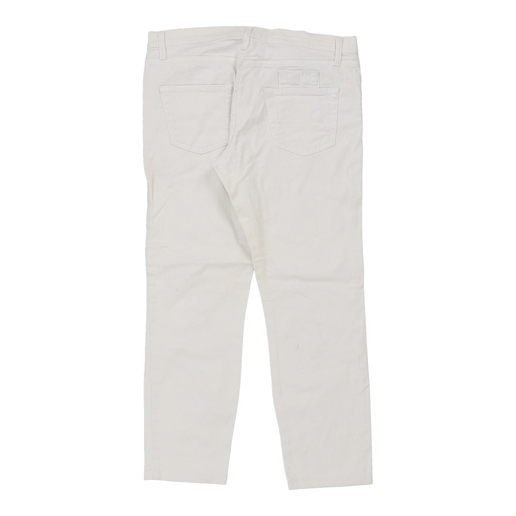 Pulp Trousers - 32W UK 10 White Cotton Refurbished - Thrifted (note: this is a term often used to describe second- refurbished available on Cerqular