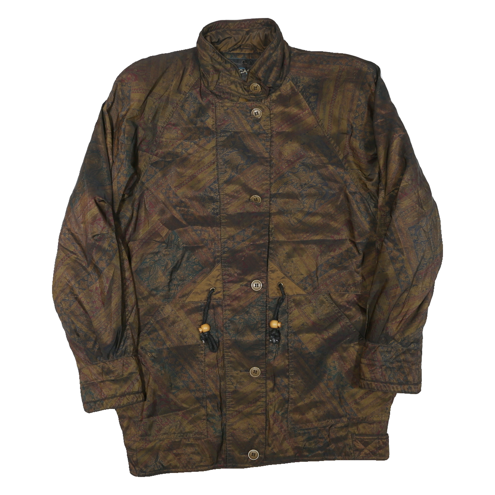 FORECASTER Mens Brown Polyester Blend Classic Jacket XS Patterned Vintage Style Refurbished - N/A refurbished available on Cerqular