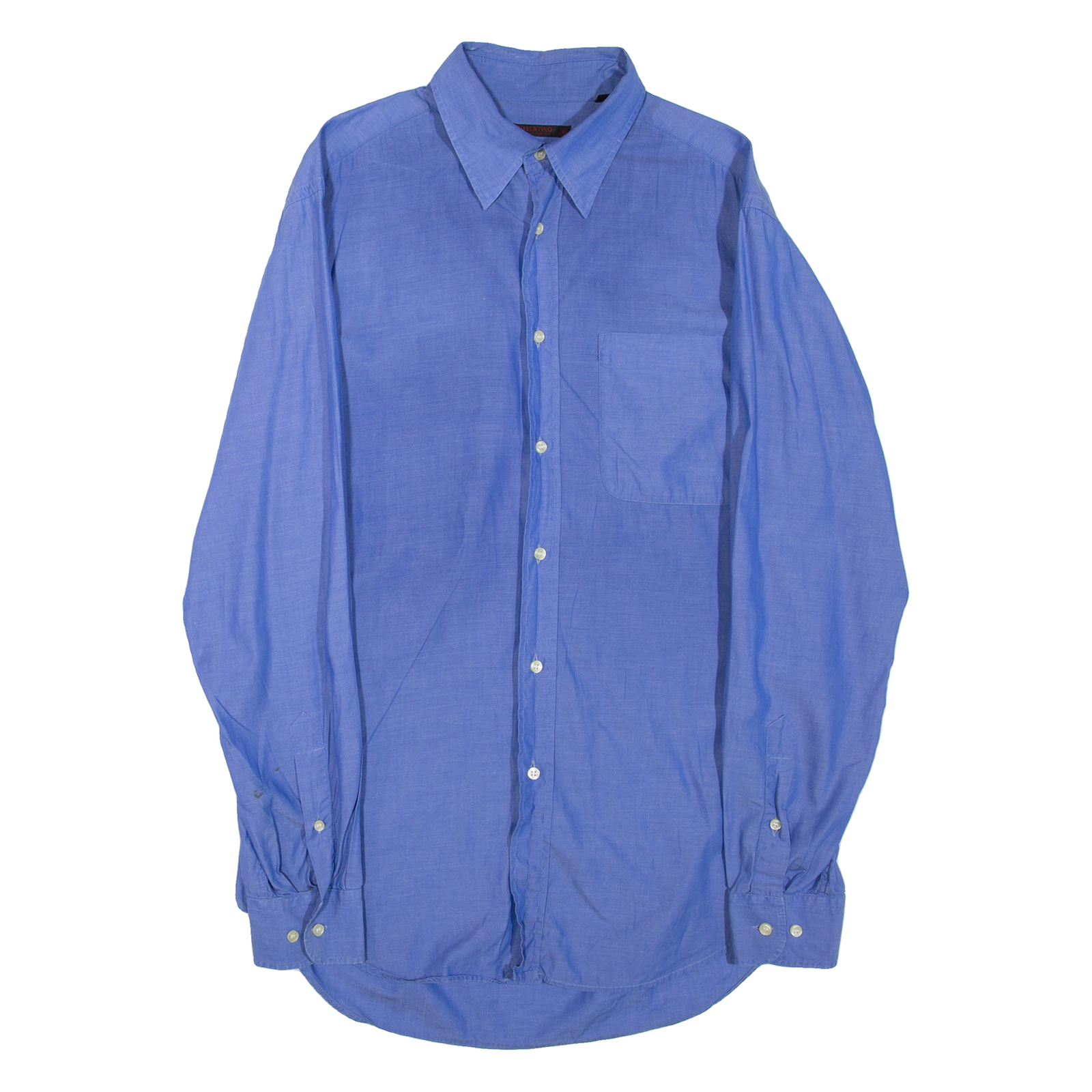 VALENTINO Mens Plain Shirt Blue Long Sleeve S Refurbished - N/A refurbished available on Cerqular