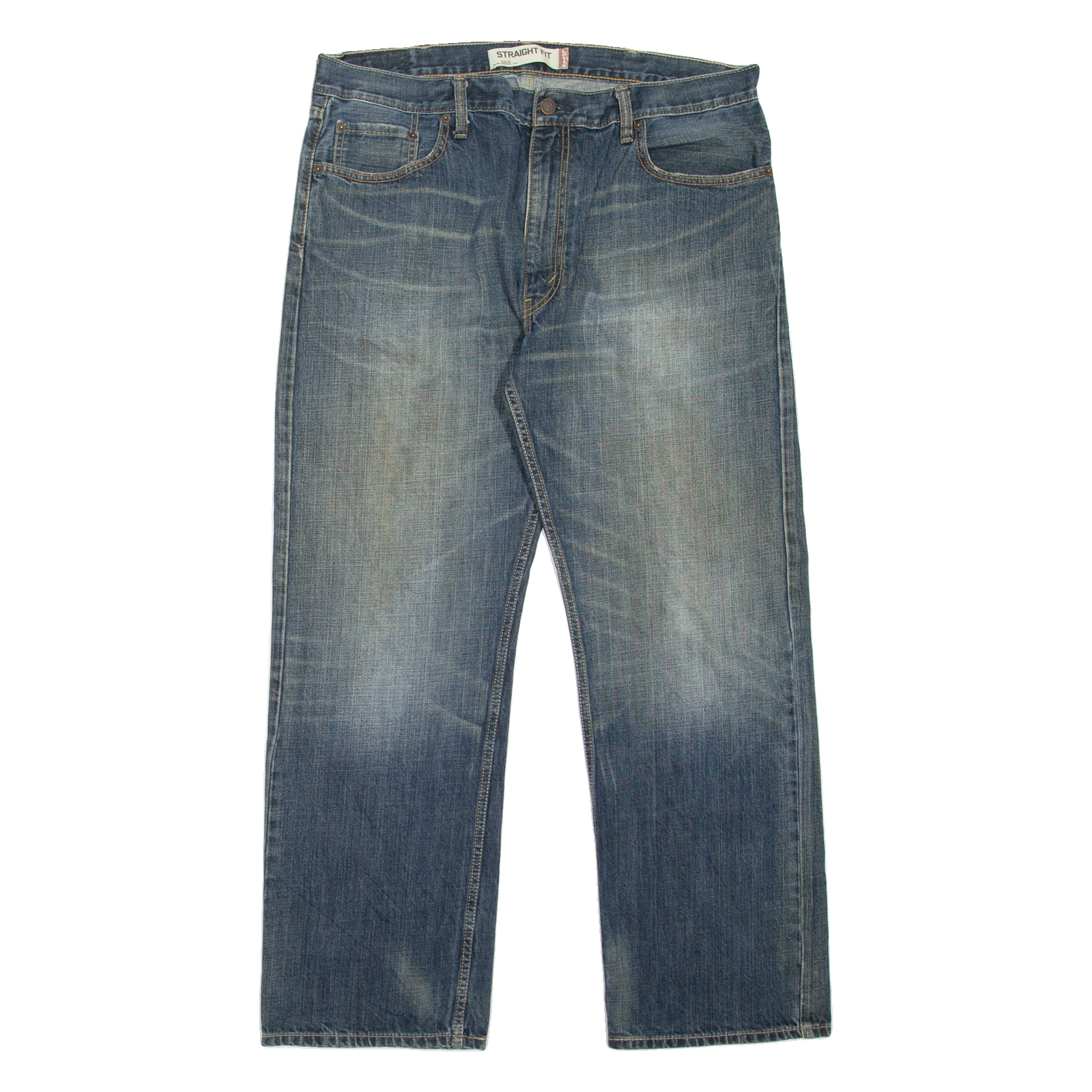 LEVI'S 505 Jeans Mens Blue Regular Straight Stone Wash W36 L30 Refurbished - N/A refurbished available on Cerqular