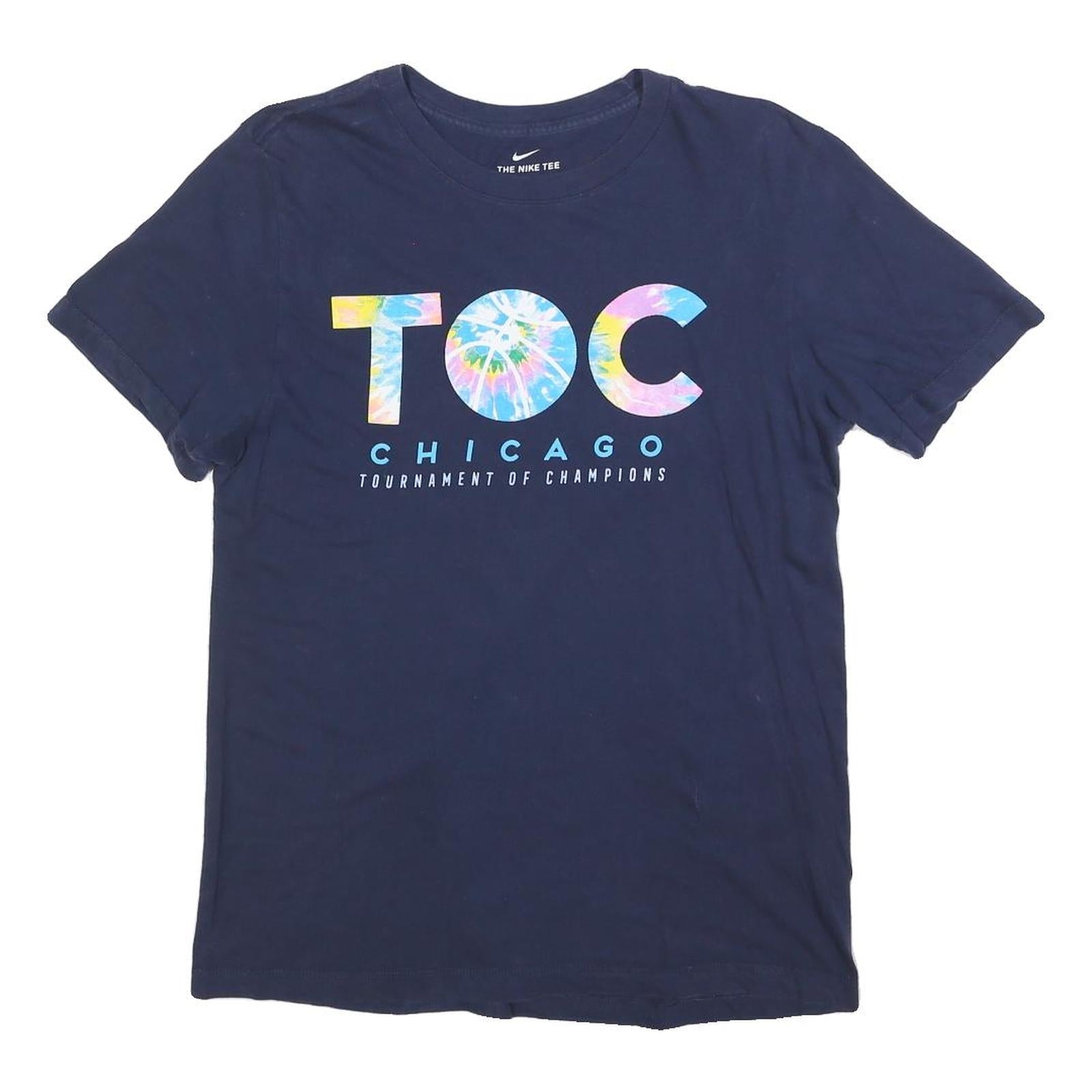 NIKE Mens Navy Blue Tournament Of Champions TOC Graphic T-Shirt S Short Sleeve Refurbished - N/A refurbished available on Cerqular
