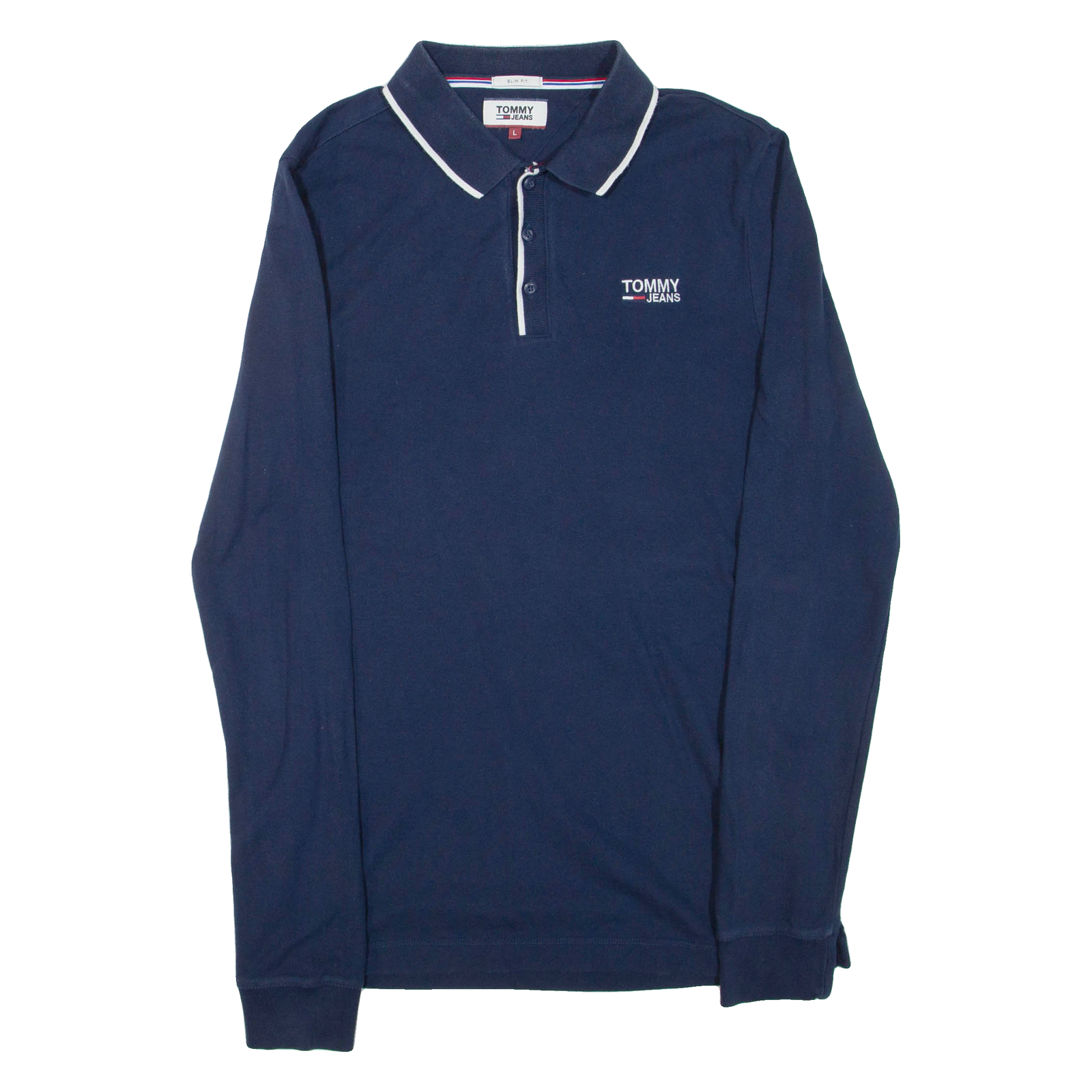Buy TOMMY JEANS Slim Fit Mens Polo Shirt Blue Long Sleeve L Refurbished - $44.19 TOMMY JEANS Slim Fit Mens Polo Shirt Blue Long Sleeve L Refurbished - N/A refurbished available on Cerqular