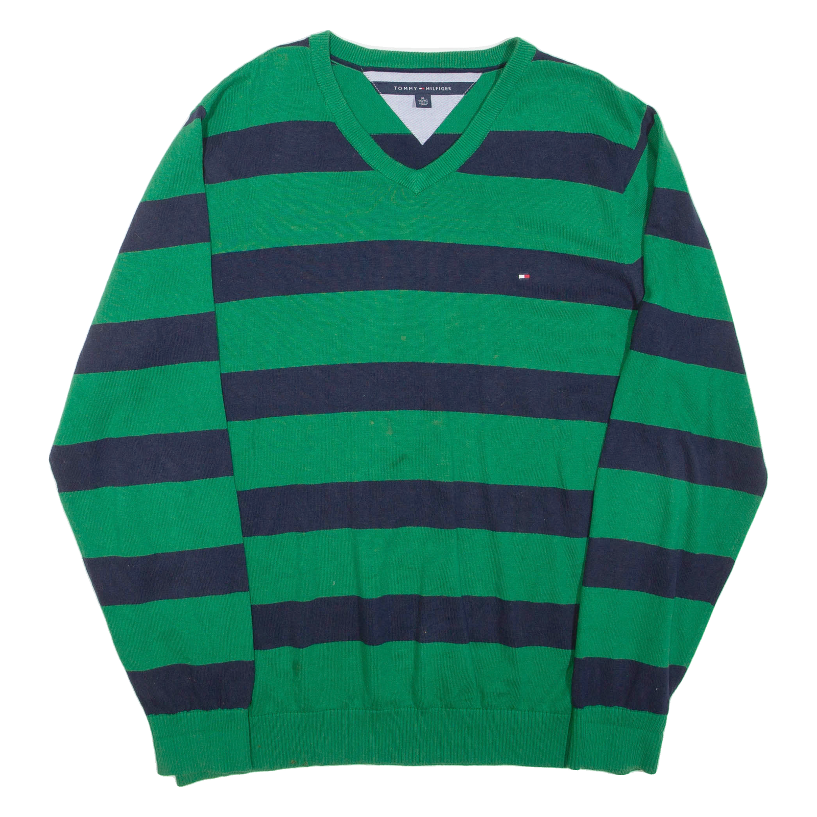 Buy TOMMY HILFIGER Mens Patterned Jumper Green Striped V-Neck Tight Knit XL Refurbished - $33.79 TOMMY HILFIGER Mens Patterned Jumper Green Striped V-Neck Tight Knit XL Refurbished - N/A refurbished available on Cerqular