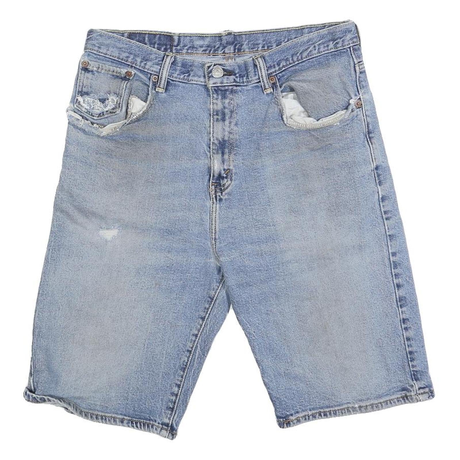 LEVI'S Mens Denim Blue Shorts M W30 Casual Cotton Classic Fit Distressed Refurbished - N/A refurbished available on Cerqular
