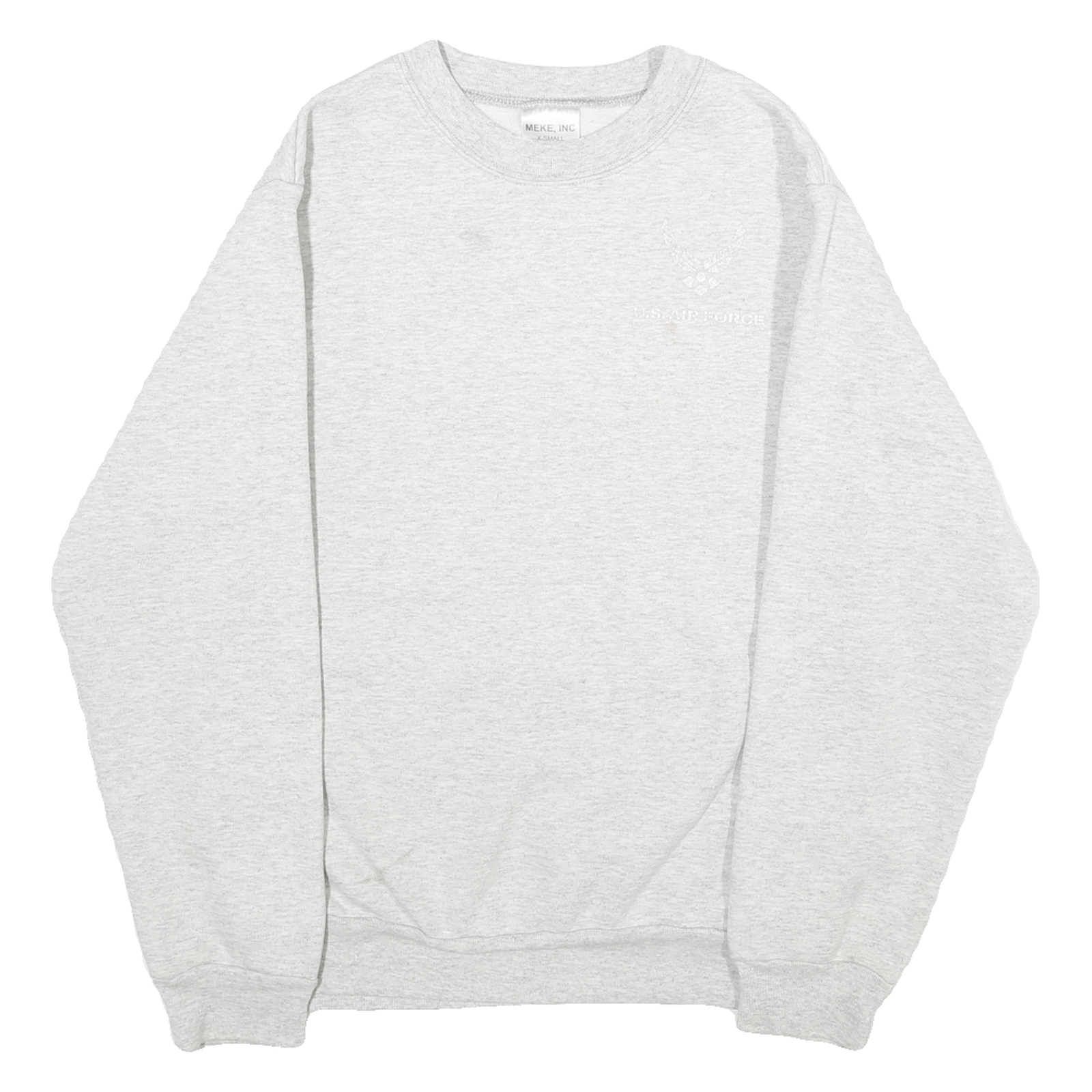 MEKE INC Mens Grey Crew Neck XS U.S. Air Force Embroidered Logo Sweatshirt Refurbished - N/A refurbished available on Cerqular
