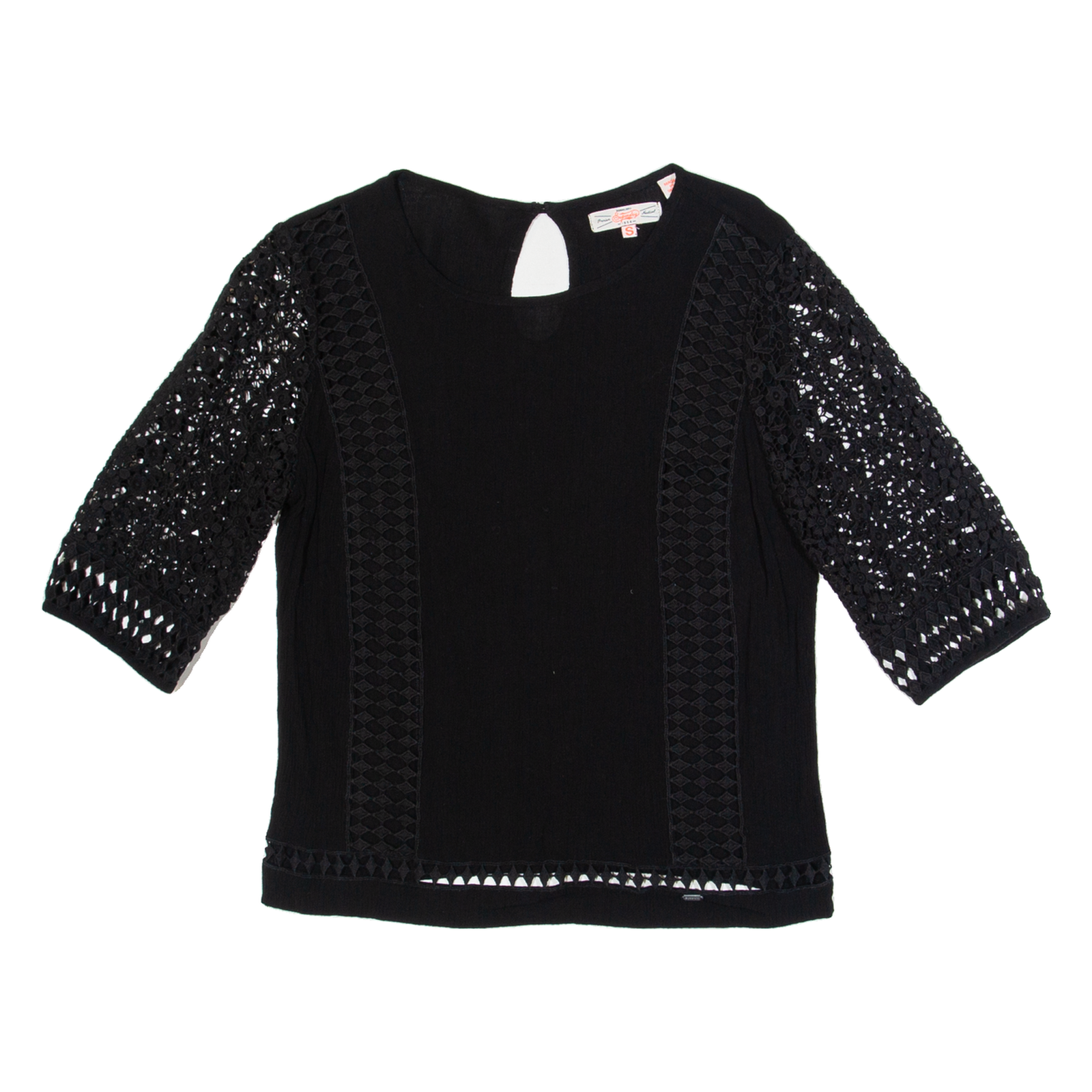 SUPERDRY Womens Top Black S Refurbished - N/A refurbished available on Cerqular