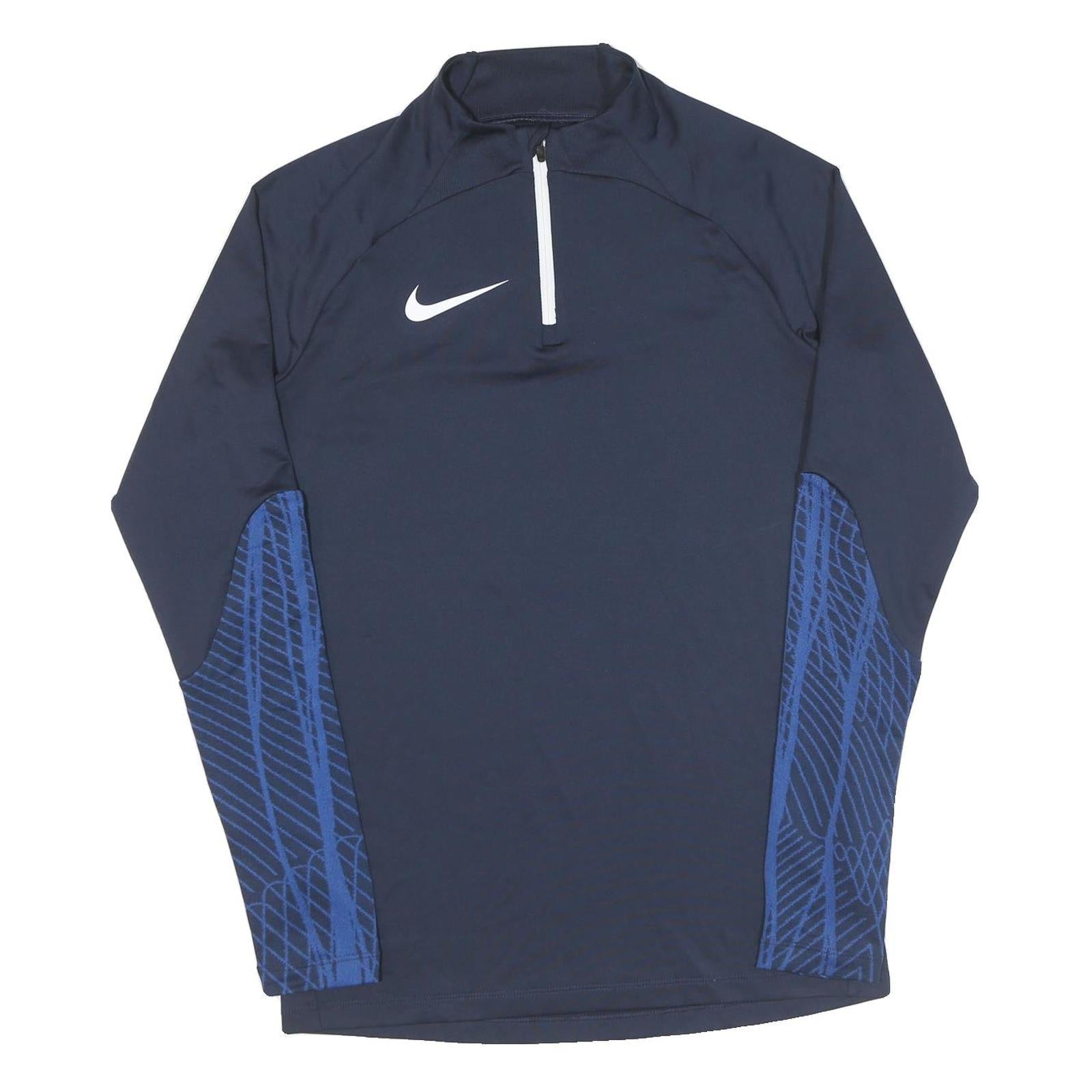 NIKE Mens Navy & Blue Quarter Zip S Sports Performance Sweatshirt Refurbished - N/A refurbished available on Cerqular