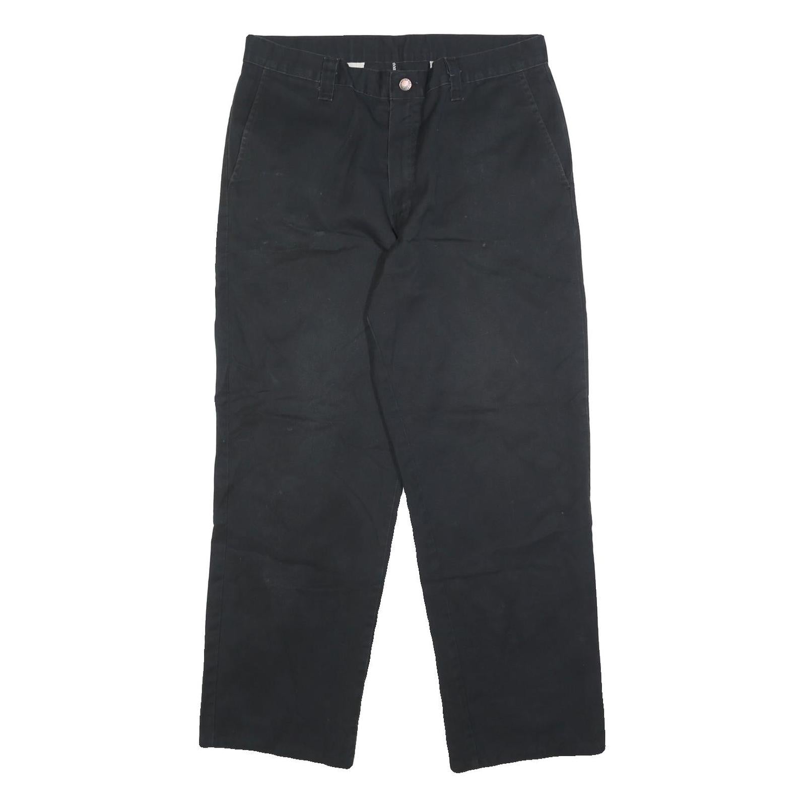 DICKIES Mens Cotton Blend Black Regular Fit Straight Leg Trousers W32 L28 Refurbished - N/A refurbished available on Cerqular