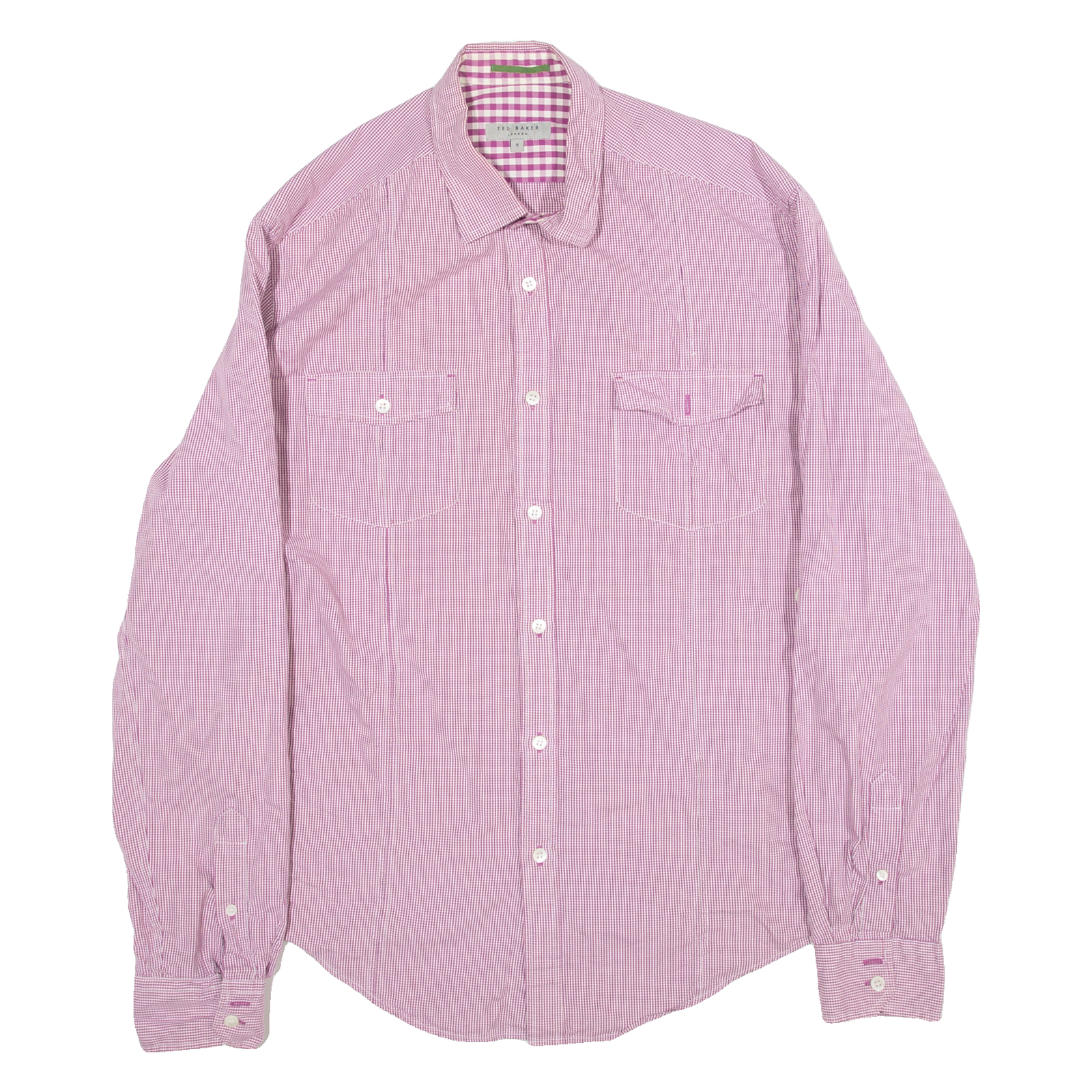 TED BAKER Mens Shirt Red Gingham Long Sleeve S Refurbished - N/A refurbished available on Cerqular