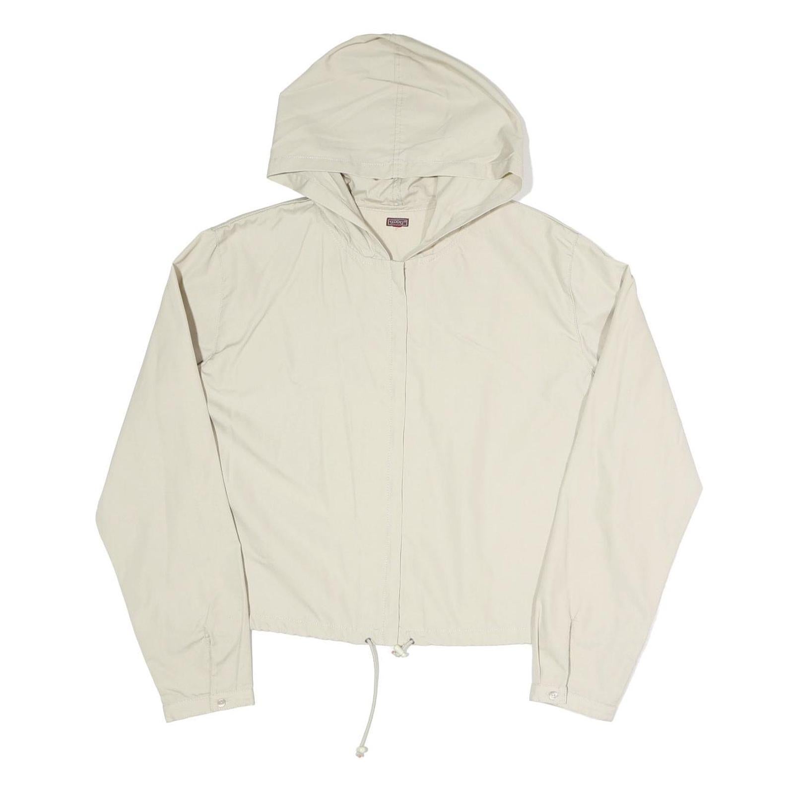 TEDDYS Womens Cream Hooded Zip Jacket L Polyester Plain Lightweight Casual Refurbished - N/A refurbished available on Cerqular