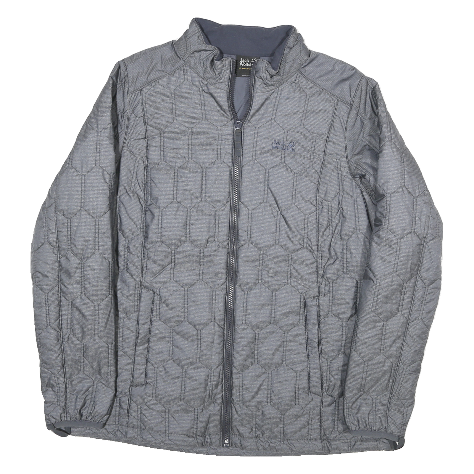 JACK WOLFSKIN Womens Grey Polyester Blend Quilted Jacket UK 18 Zip Outdoor Coat Refurbished - N/A refurbished available on Cerqular