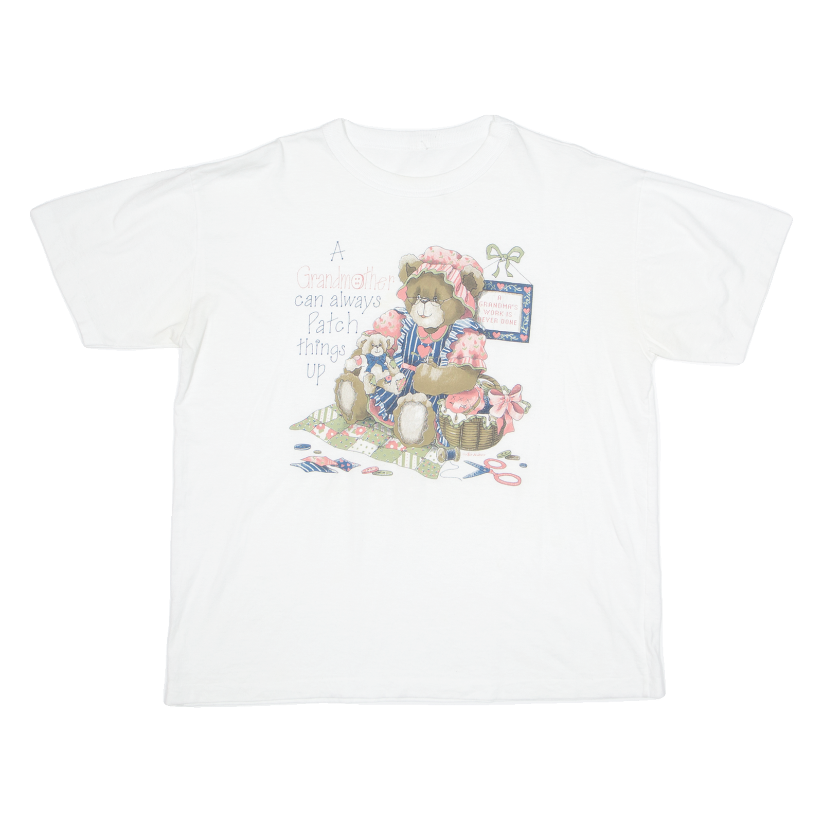 Grandmother Teddy Womens T-Shirt White L Refurbished - N/A refurbished available on Cerqular