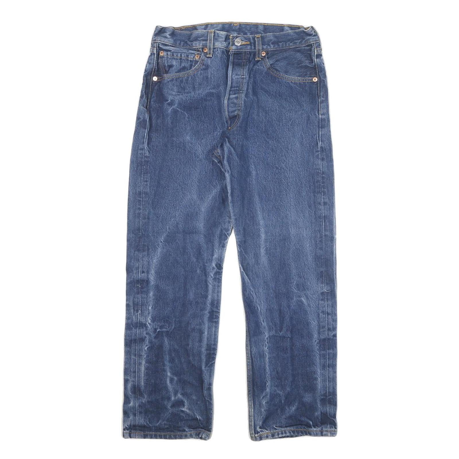 LEVI'S 501 Mens Jeans Blue Regular Straight Denim Medium W29 L27 Classic Fit Refurbished - N/A refurbished available on Cerqular