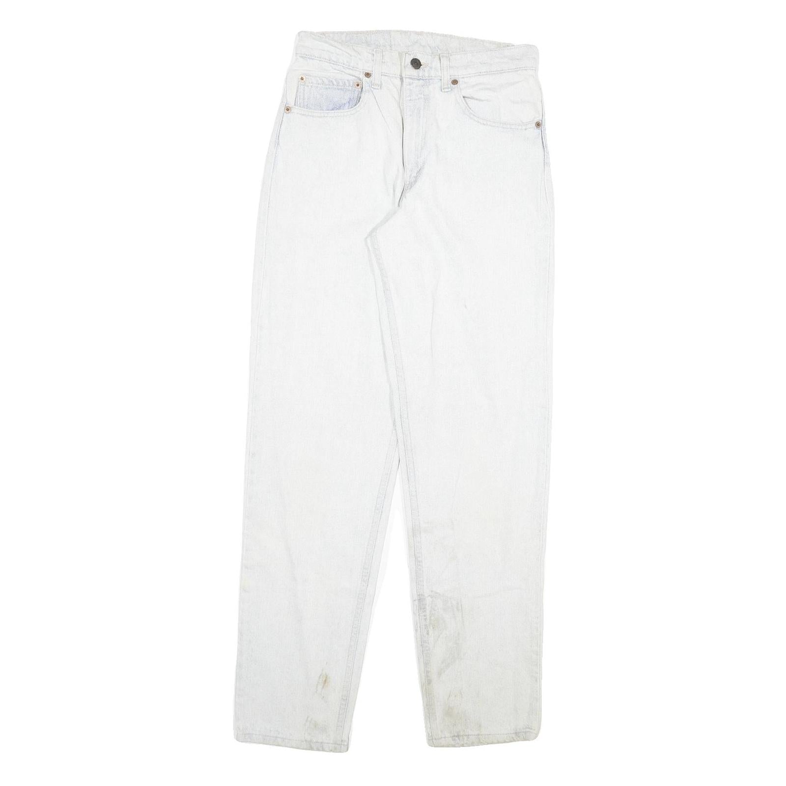 LEVI'S Mens Regular Fit White Denim Jeans W27 L32 Zip Classic Cotton Blend Refurbished - N/A refurbished available on Cerqular