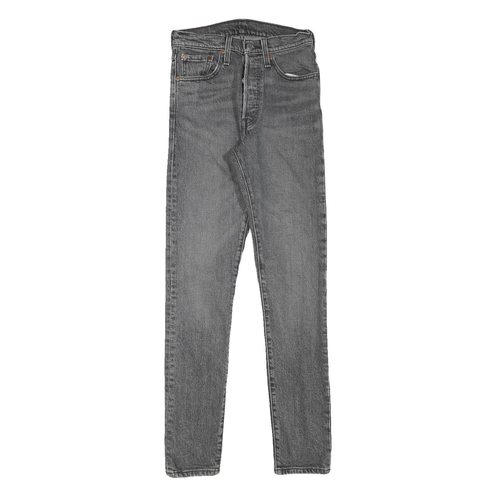 LEVI'S 501S Womens Jeans Grey Regular Skinny Denim Raw W24 L30 Button Fly Refurbished - N/A refurbished available on Cerqular