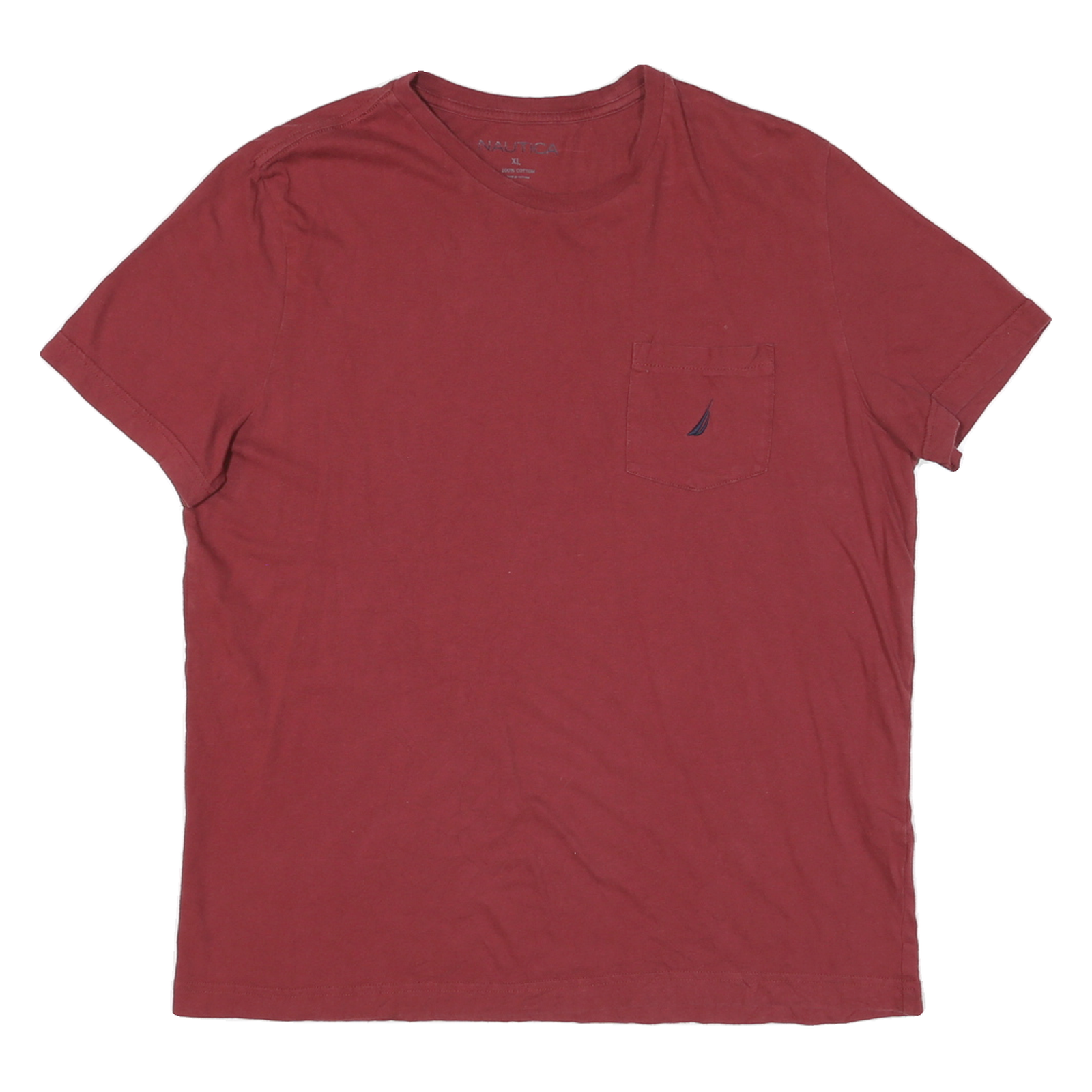 NAUTICA Mens Red Cotton Blend Pocket T-Shirt XL Short Sleeve Crew Neck Casual Refurbished - N/A refurbished available on Cerqular