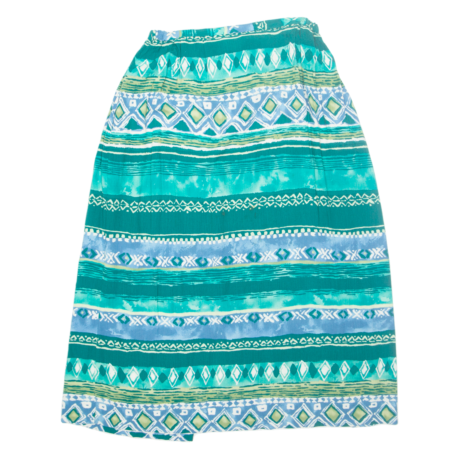 SOUTHERN LADY Womens A-Line Skirt Green Midi Geometric UK 12 Refurbished - N/A refurbished available on Cerqular