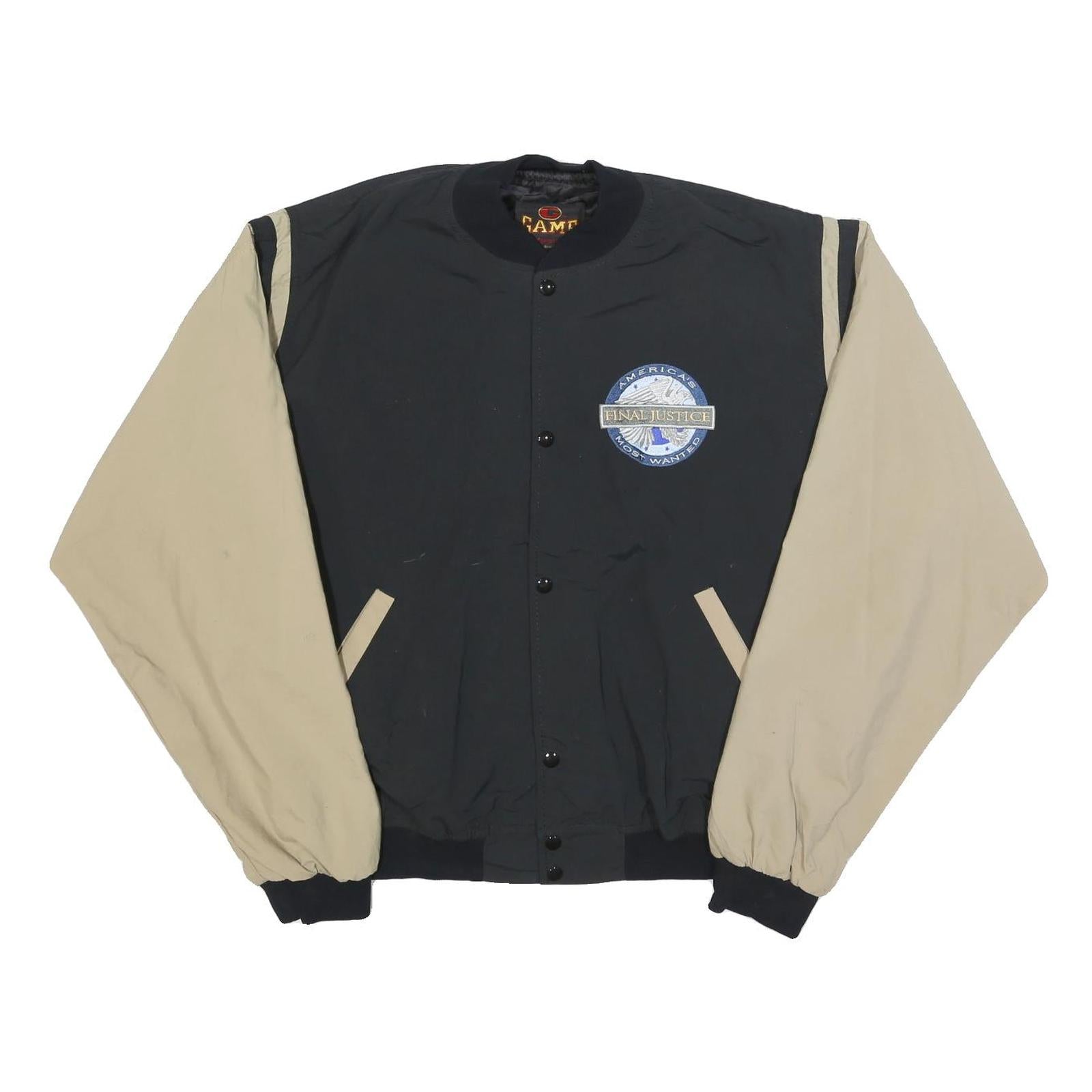GAME Mens Black & Beige Button Jacket XL Polyester Blend Plain Casual Sport Refurbished - N/A refurbished available on Cerqular